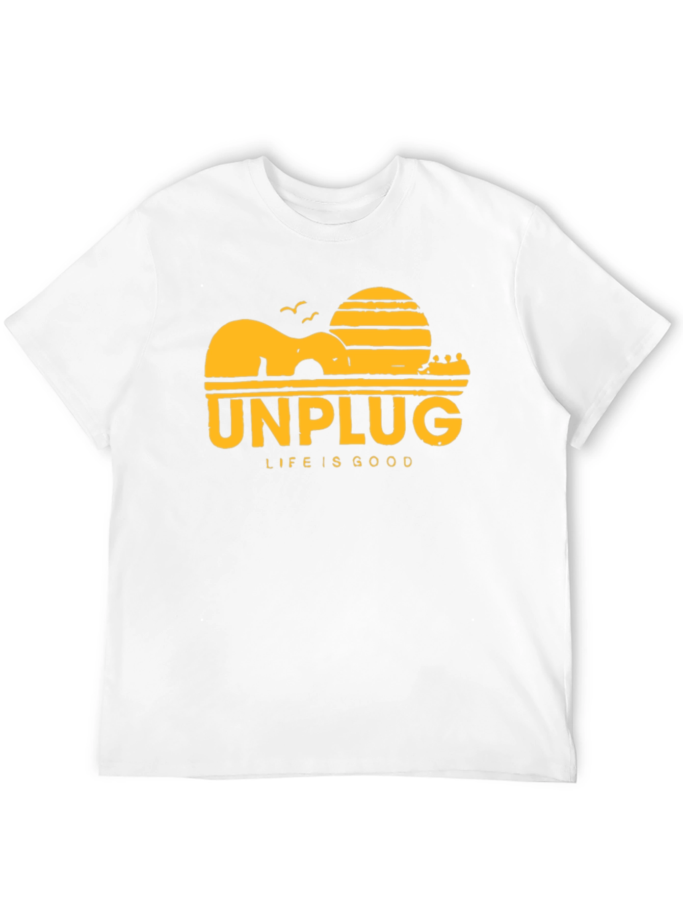 Unplug Life Is Good Black Graphic T-Shirt