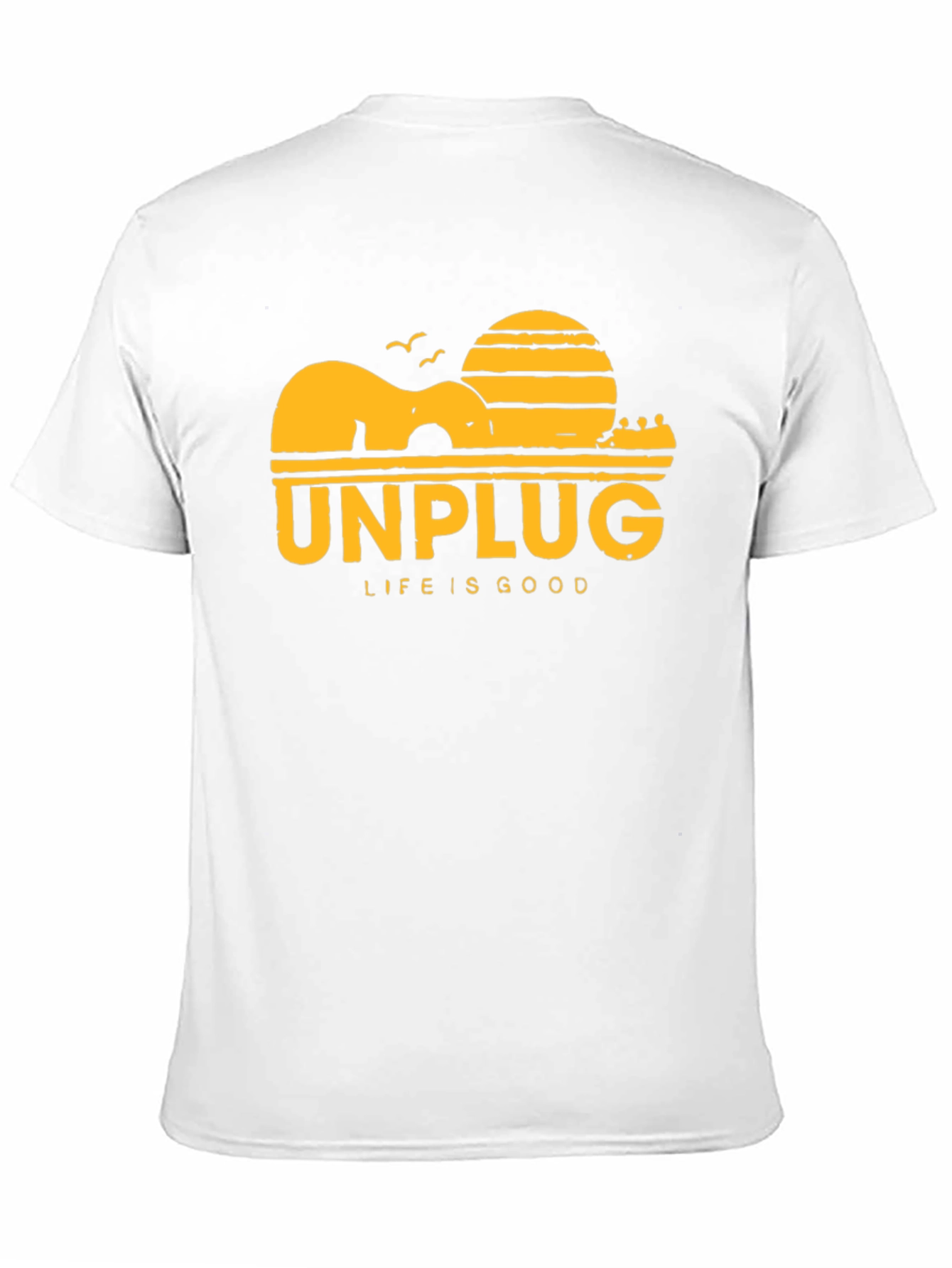 Unplug Life Is Good Black Graphic T-Shirt