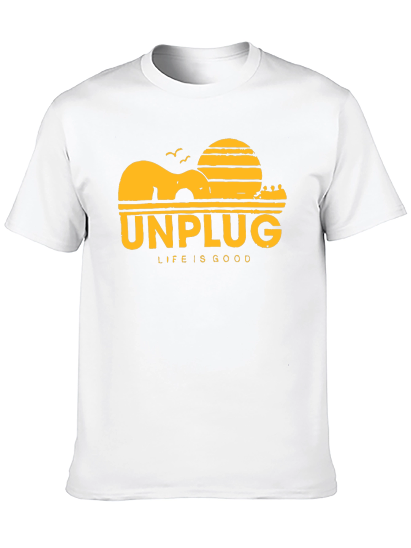Unplug Life Is Good Black Graphic T-Shirt