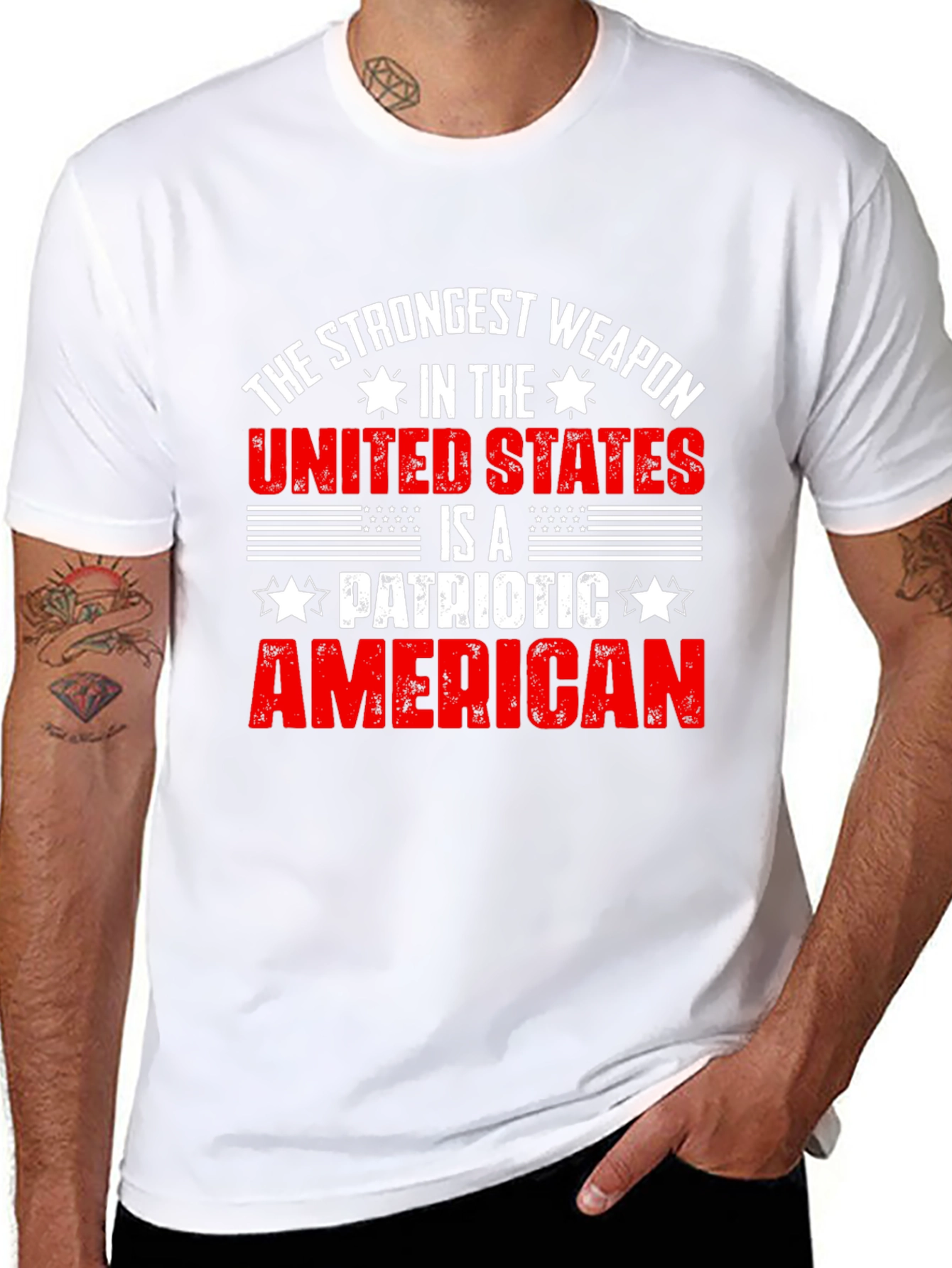 Patriotic American T-Shirt: Strongest Weapon USA