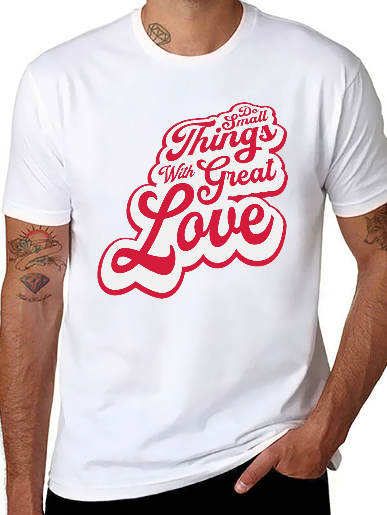 Inspirational Do Small Things With Great Love Black T-Shirt