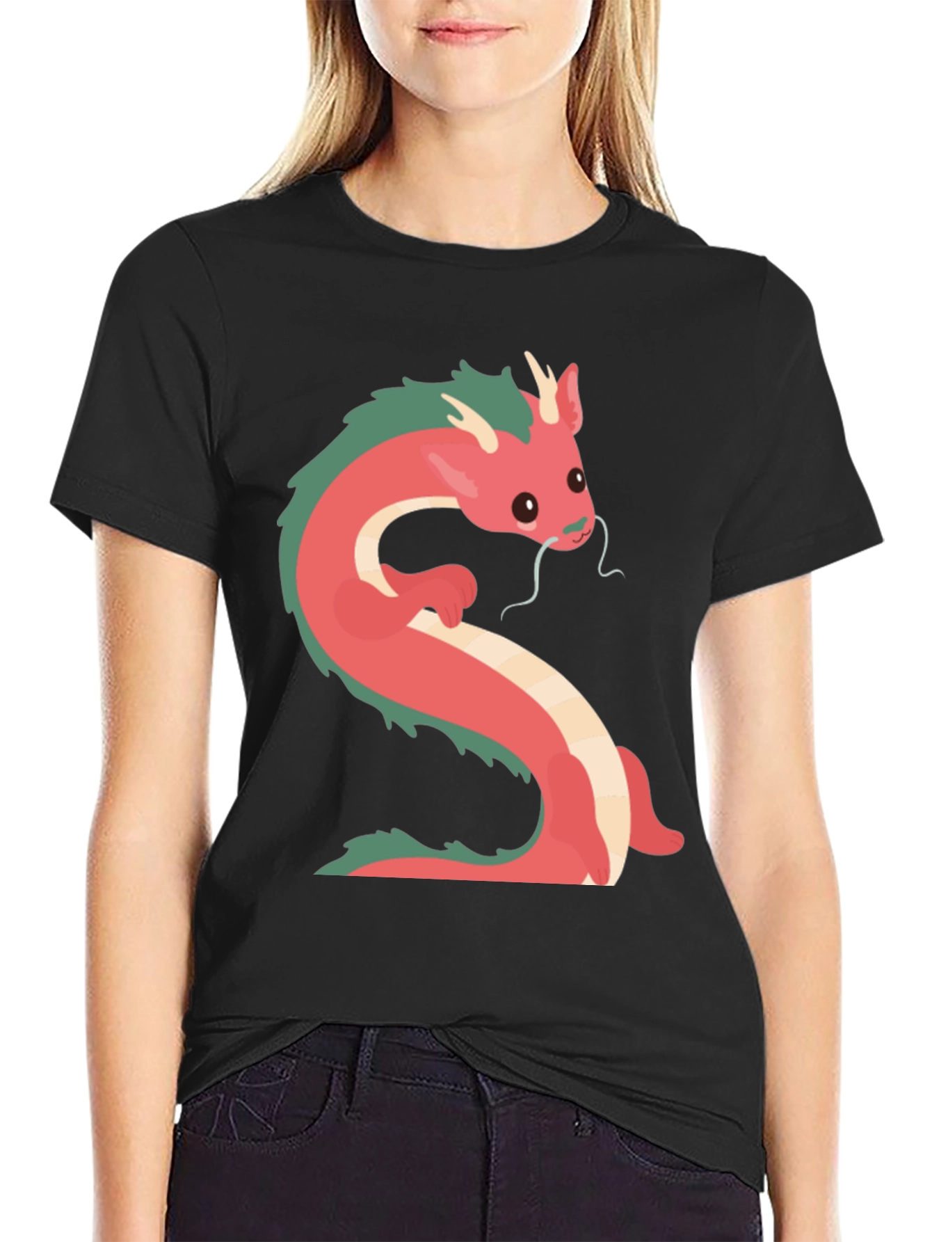 Dragon Graphic T-Shirt - Casual Black Tee