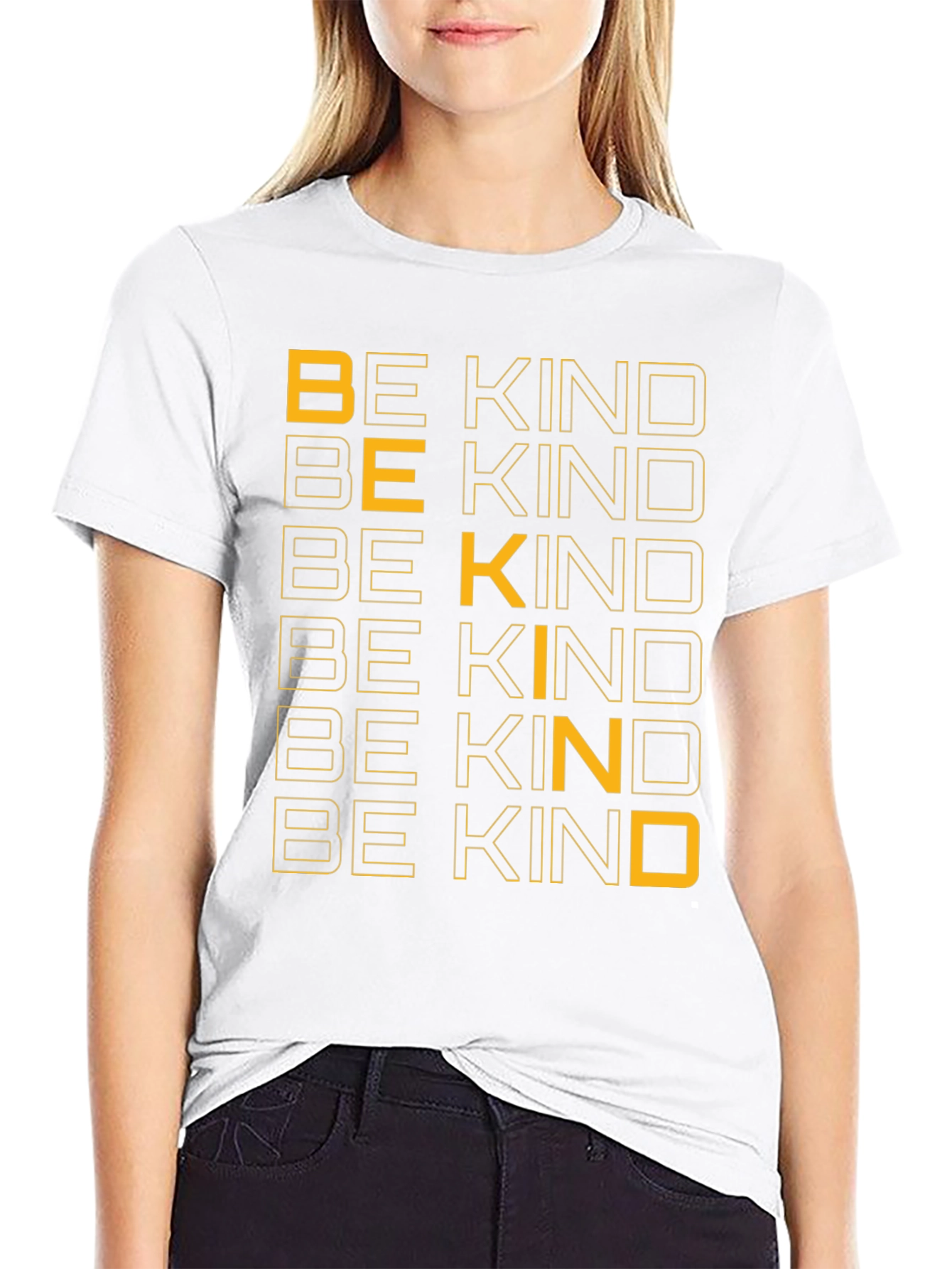 Be Kind Graphic Print Crew Neck T-Shirt