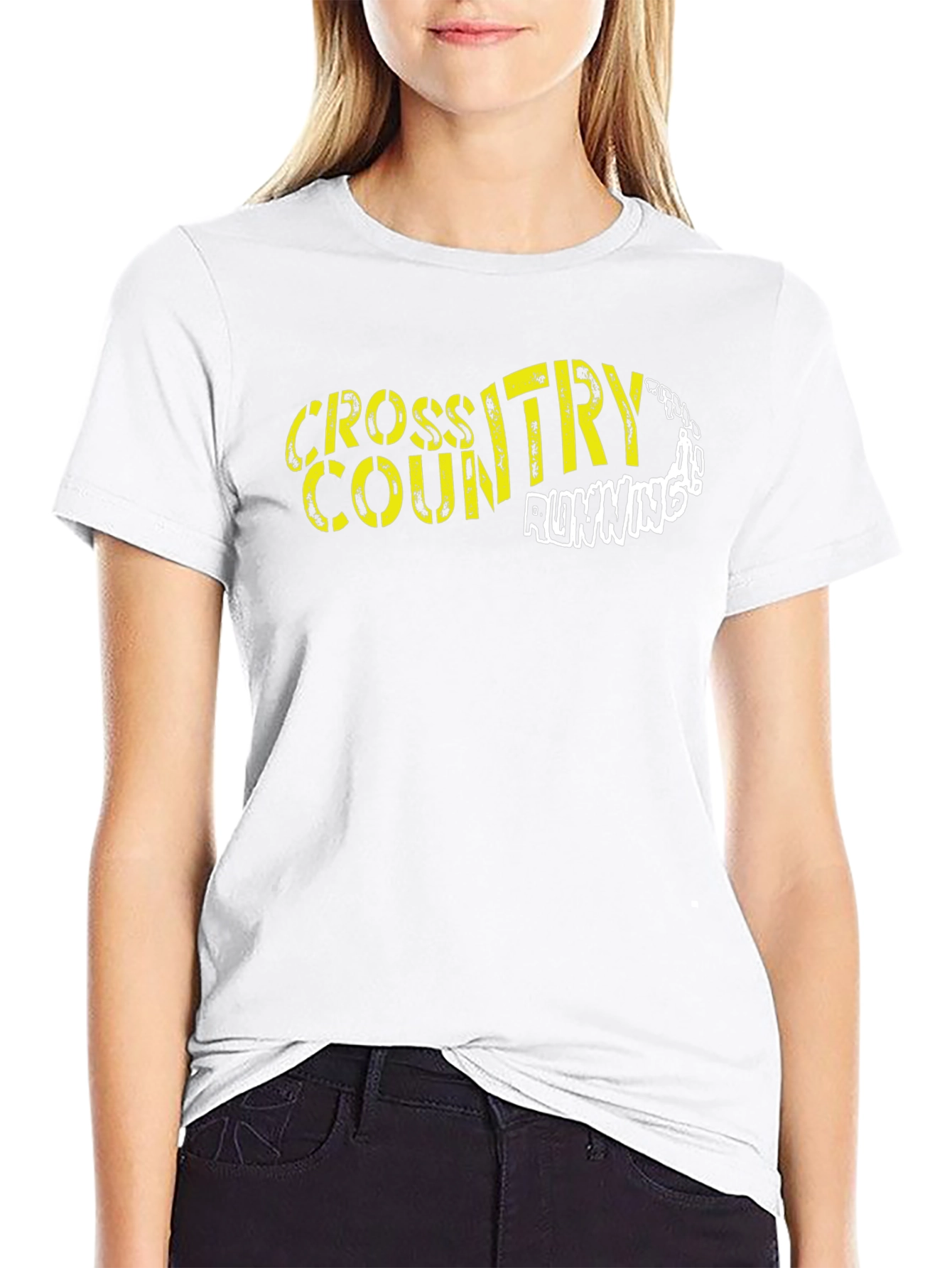 Cross Country Running Black Graphic Tee