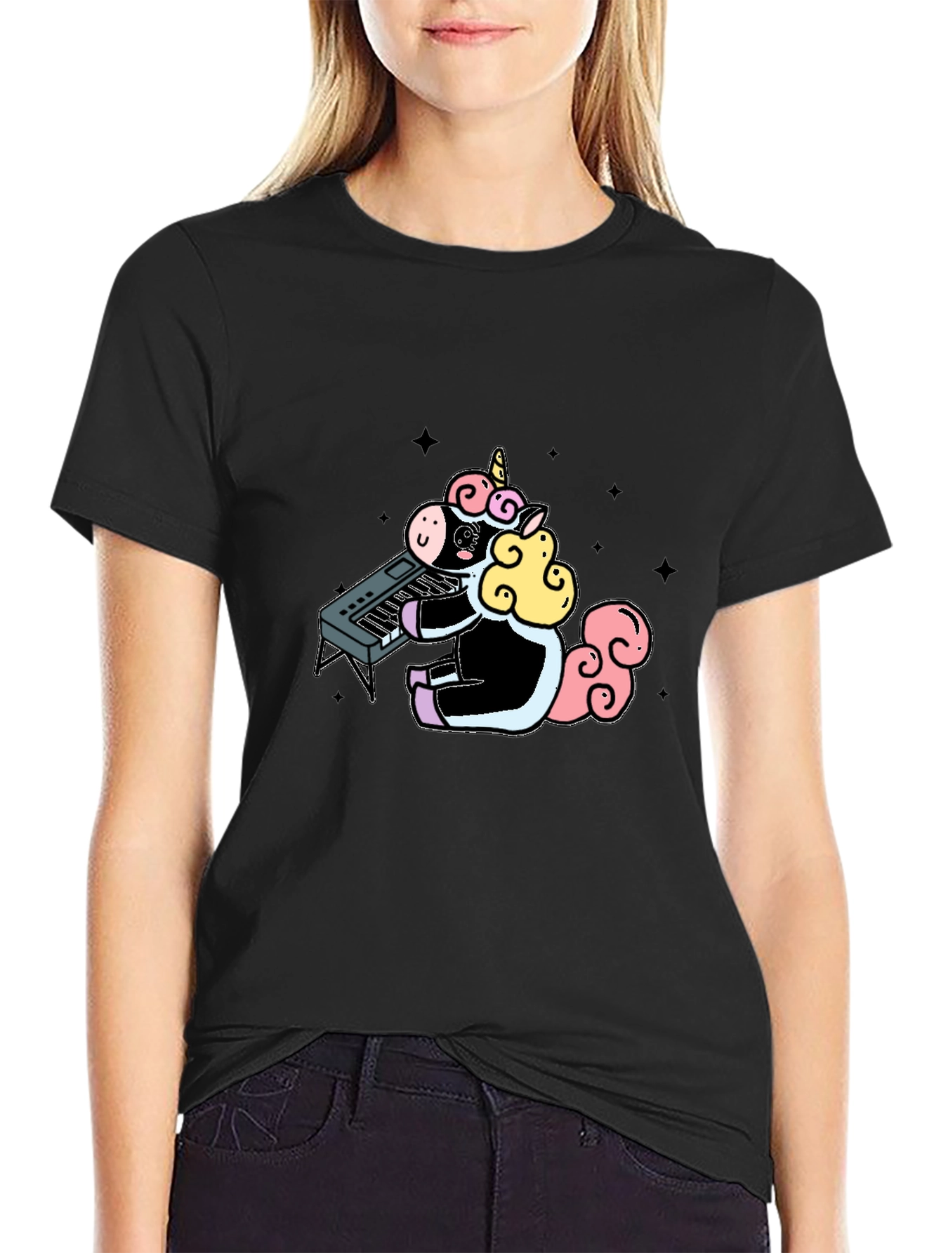 Unicorn Keyboardist Graphic Tee