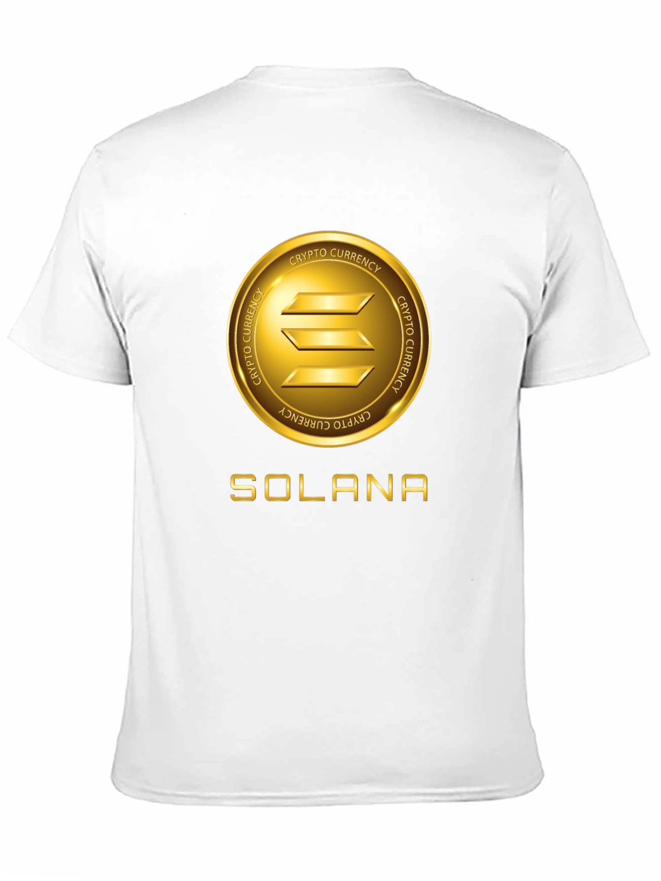 Solana Crypto Black T-Shirt - Gold Emblem Tee