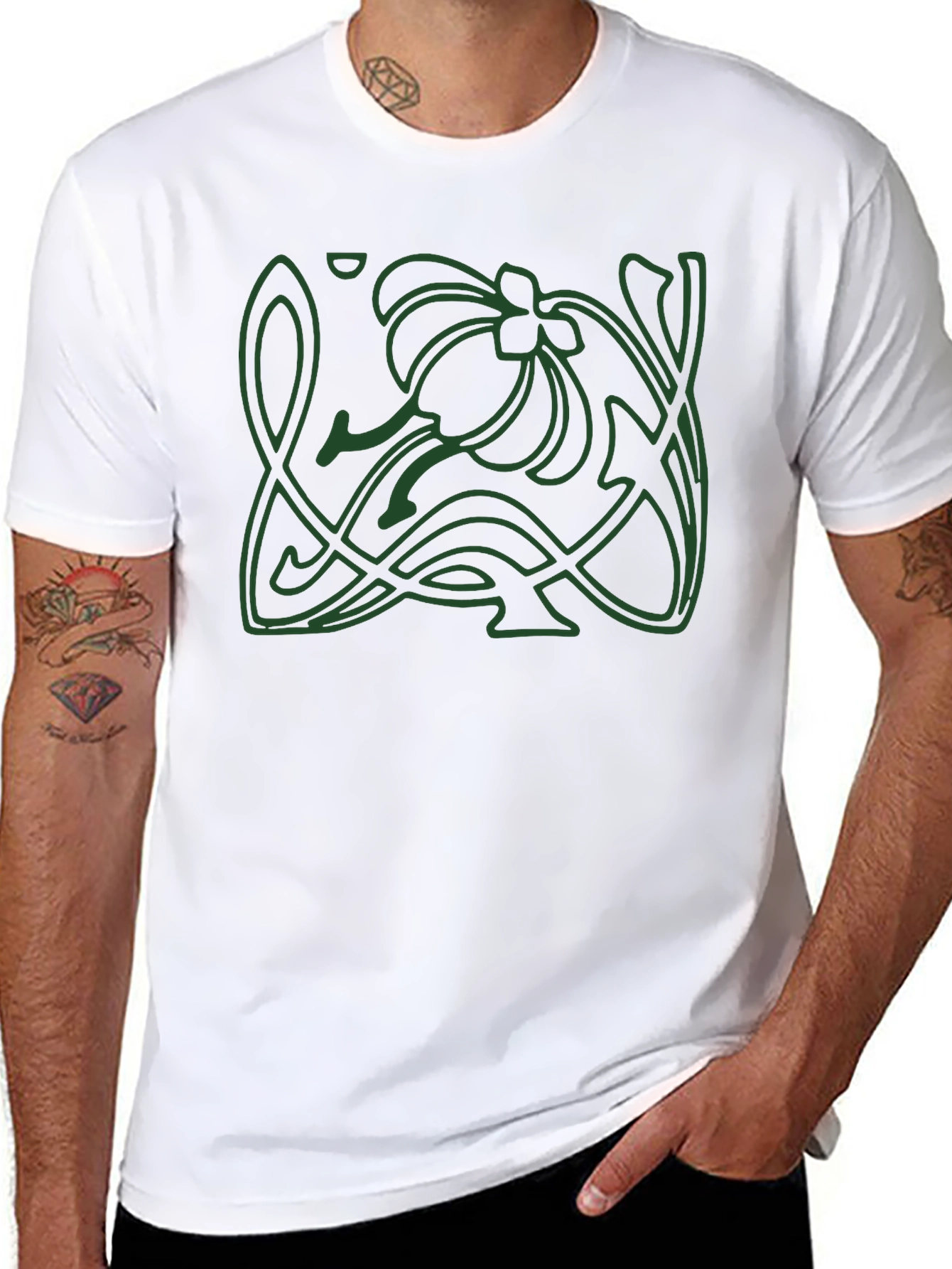 Art Nouveau Graphic Tee - Black Cotton
