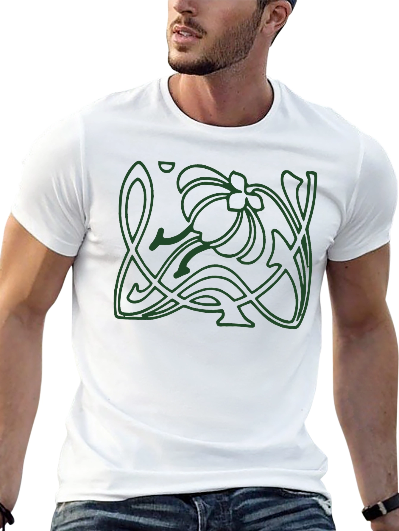 Art Nouveau Graphic Tee - Black Cotton