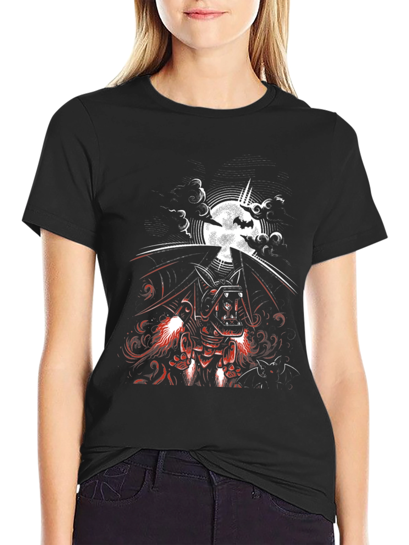 Black Vampire Bat Graphic Tee