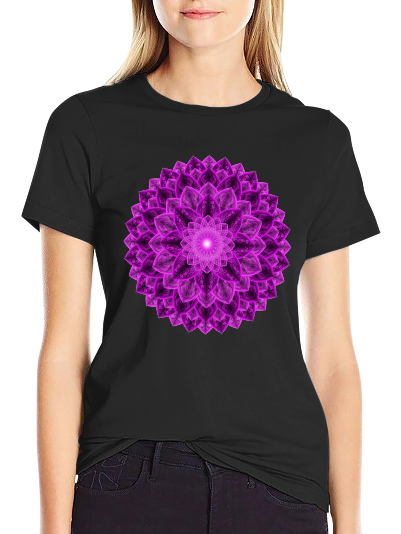 Purple Mandala Graphic Tee - Spiritual Design