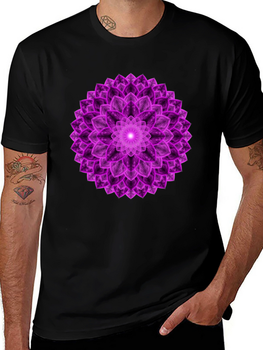 Purple Mandala Graphic Tee - Spiritual Design