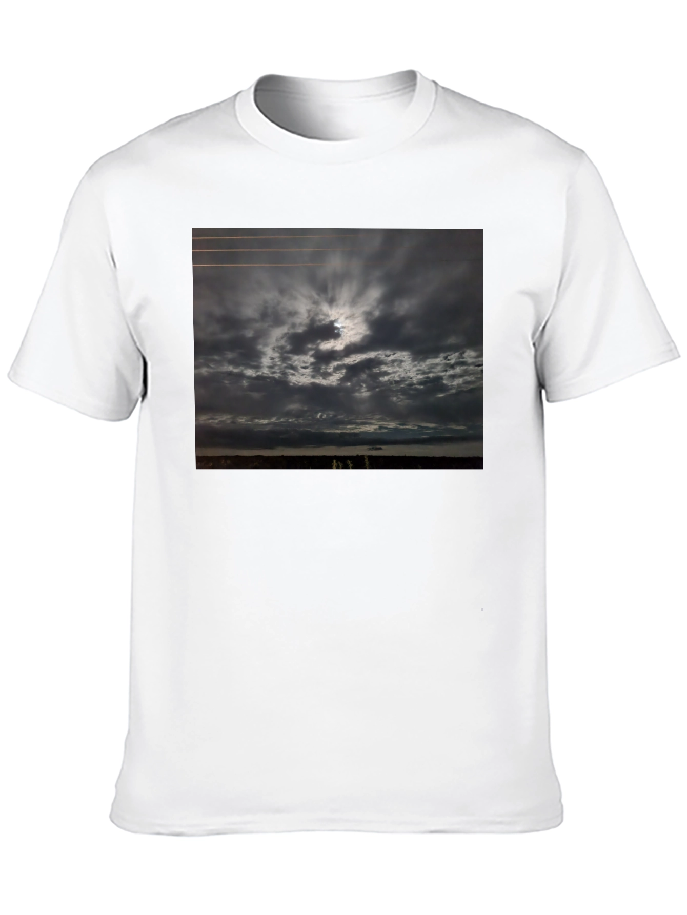 Moody Sky Graphic Tee - Black Crew Neck