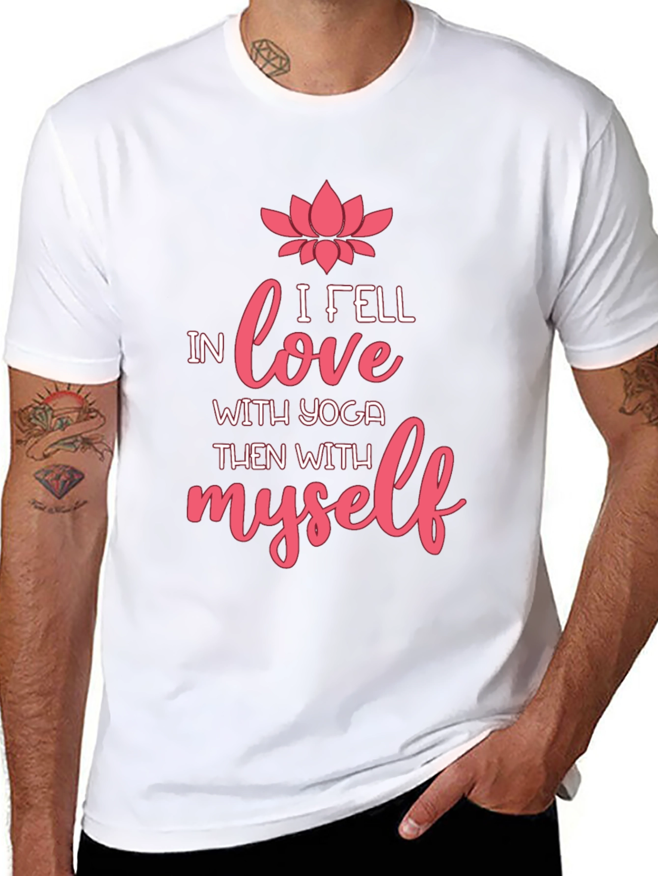 Yoga Love Graphic Tee - Black Cotton T-Shirt