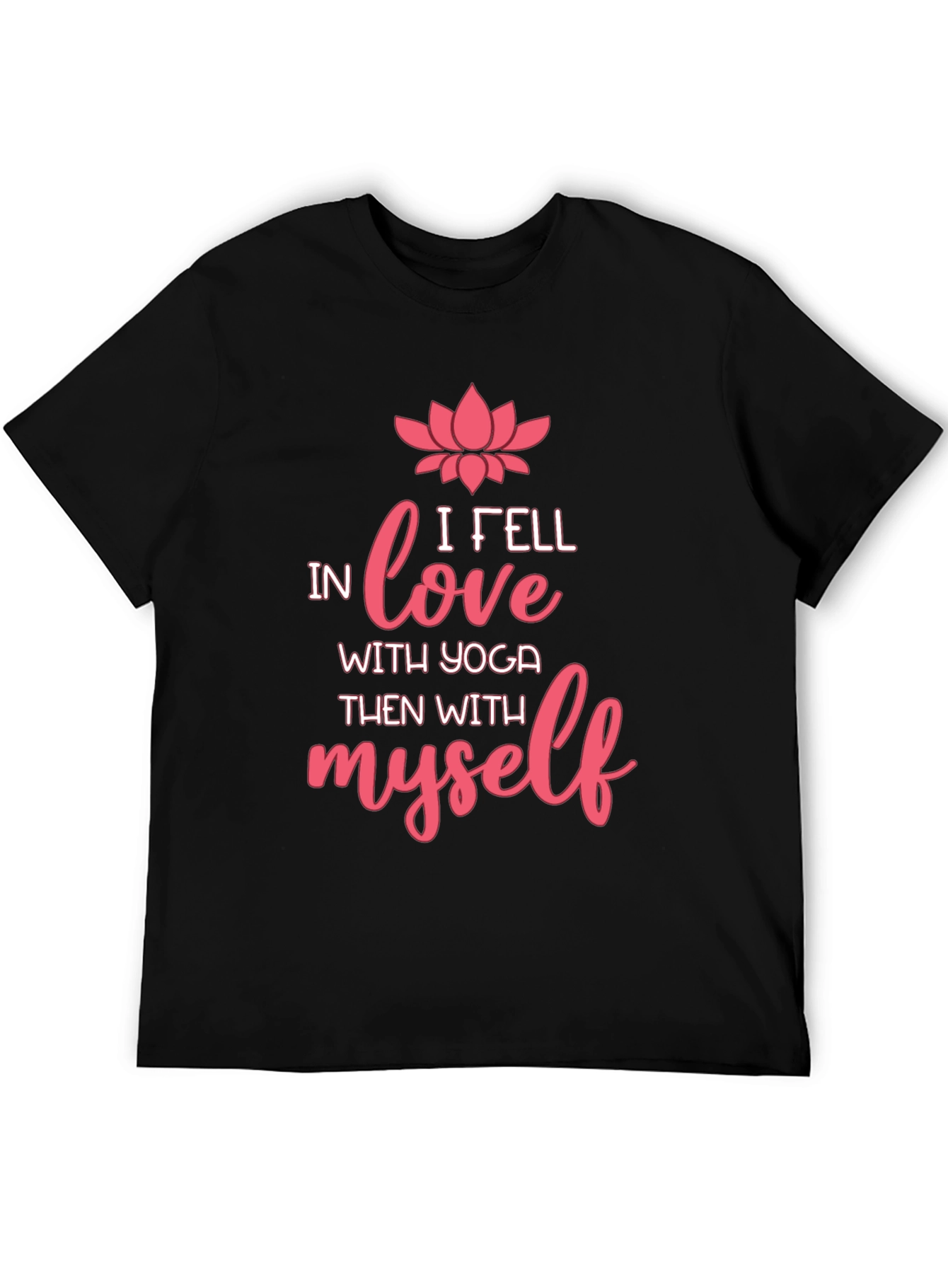 Yoga Love Graphic Tee - Black Cotton T-Shirt