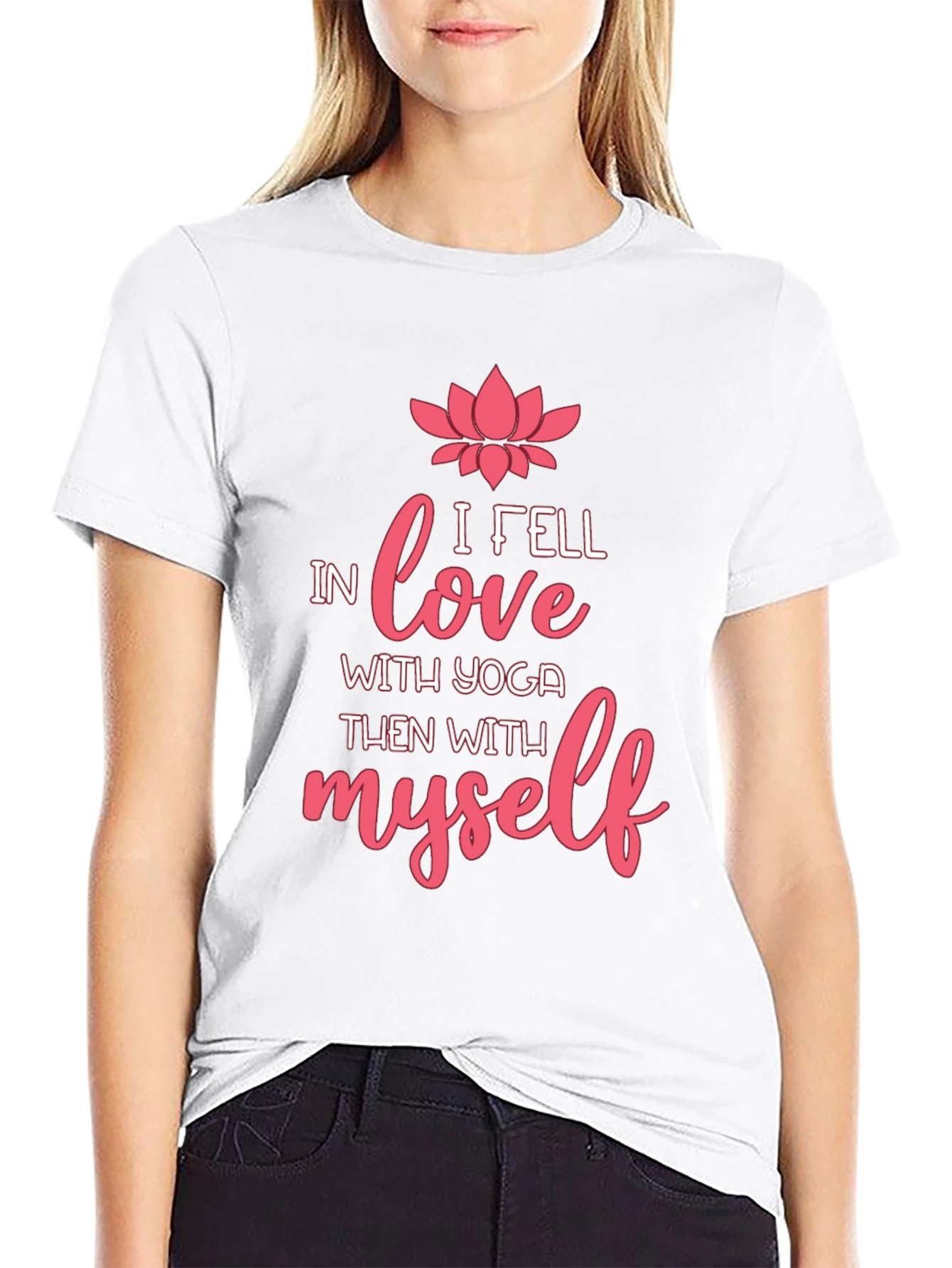 Yoga Love Graphic Tee - Black Cotton T-Shirt