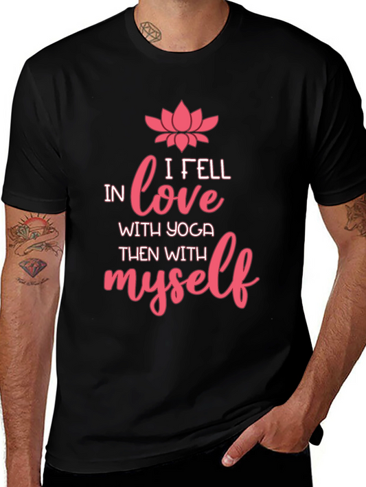 Yoga Love Graphic Tee - Black Cotton T-Shirt