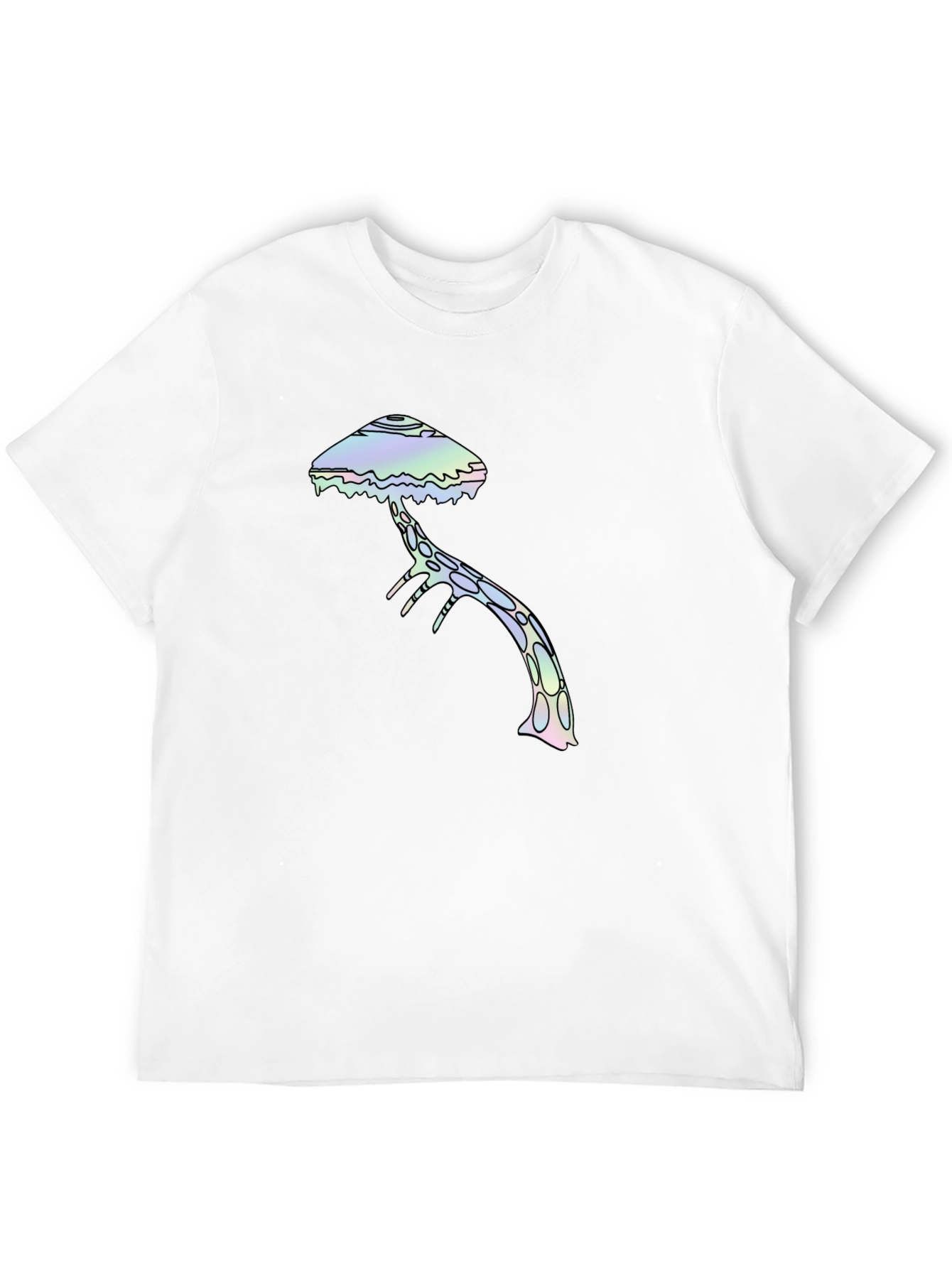 Psychedelic Mushroom Graphic Tee - Black Cotton T-Shirt