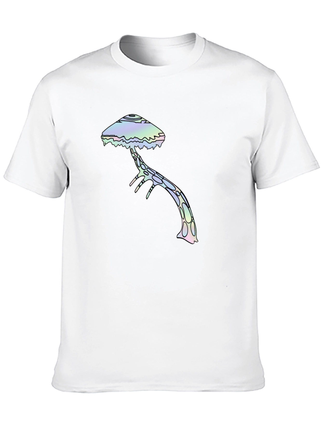 Psychedelic Mushroom Graphic Tee - Black Cotton T-Shirt