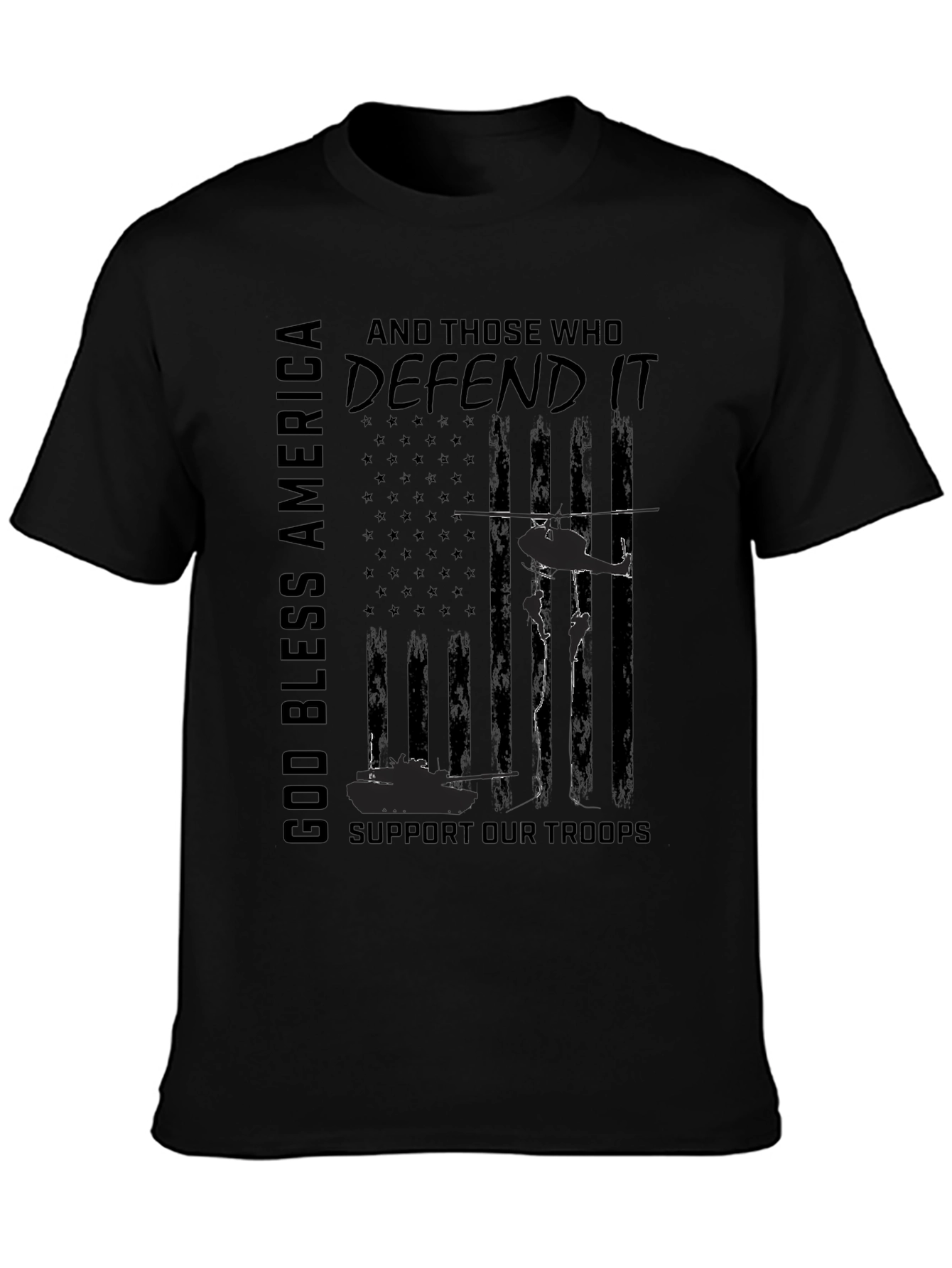 God Bless America Military Support T-Shirt