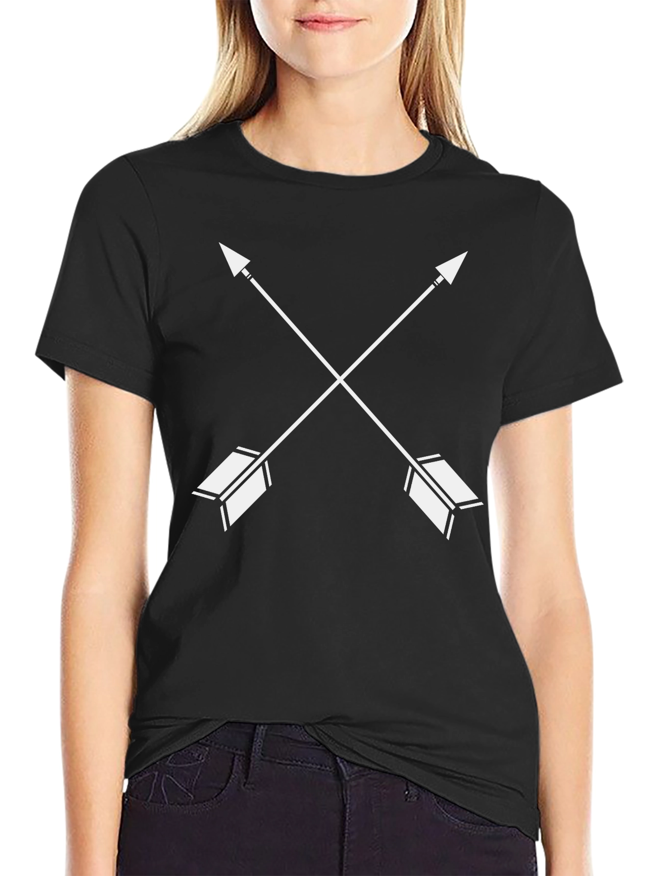 Crossed Arrows Graphic Tee - Black Casual Shirt