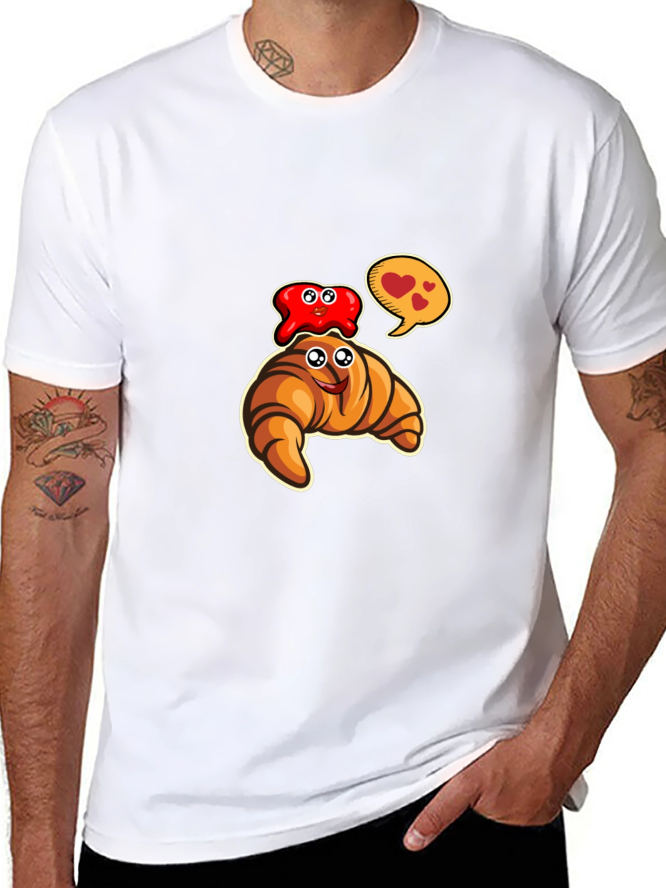 Cartoon Croissant & Jelly T-Shirt
