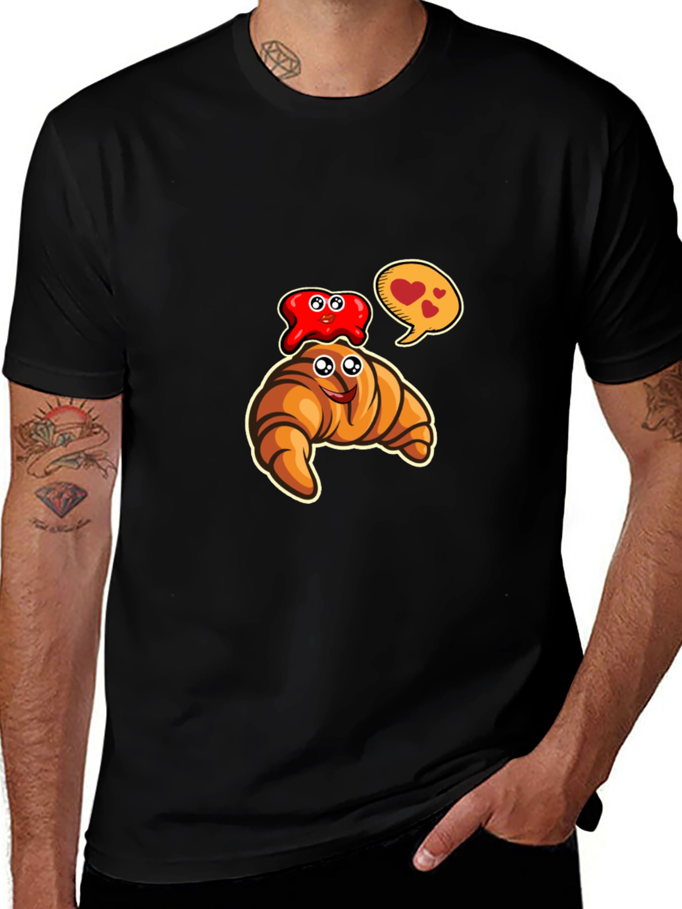 Cartoon Croissant & Jelly T-Shirt
