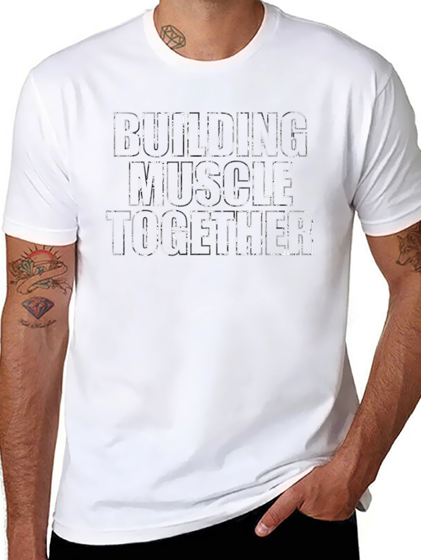 Building Muscle Together Black T-Shirt