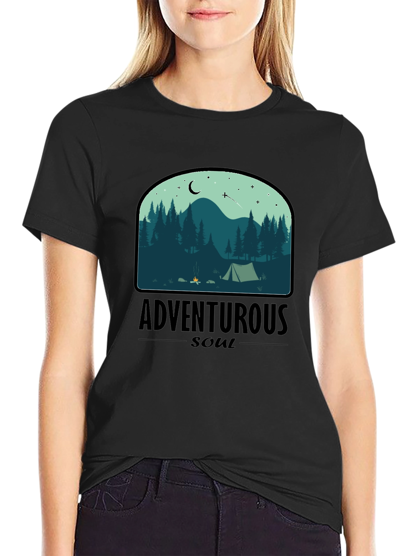 Adventurous Soul Camping Graphic T-Shirt