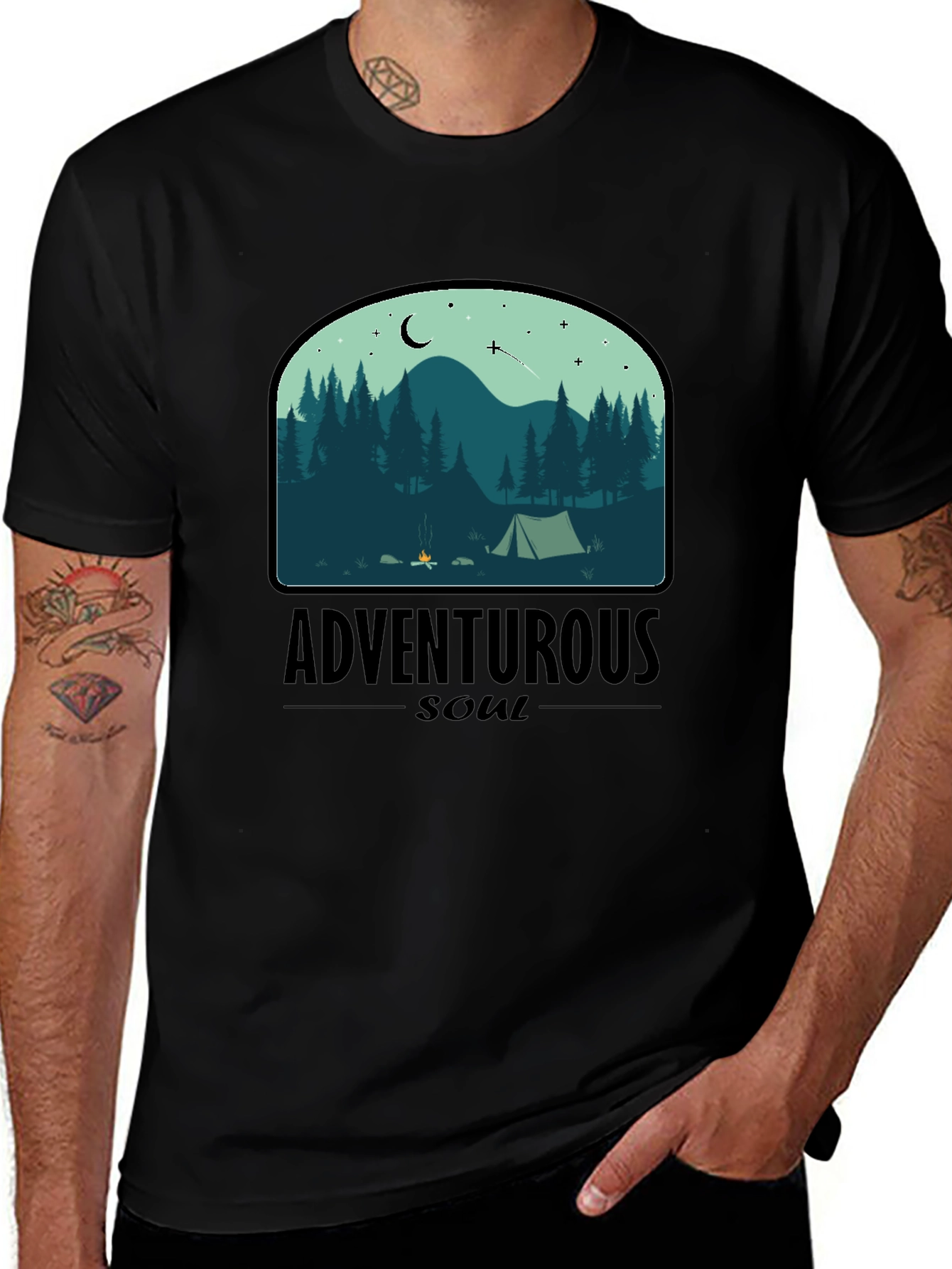 Adventurous Soul Camping Graphic T-Shirt