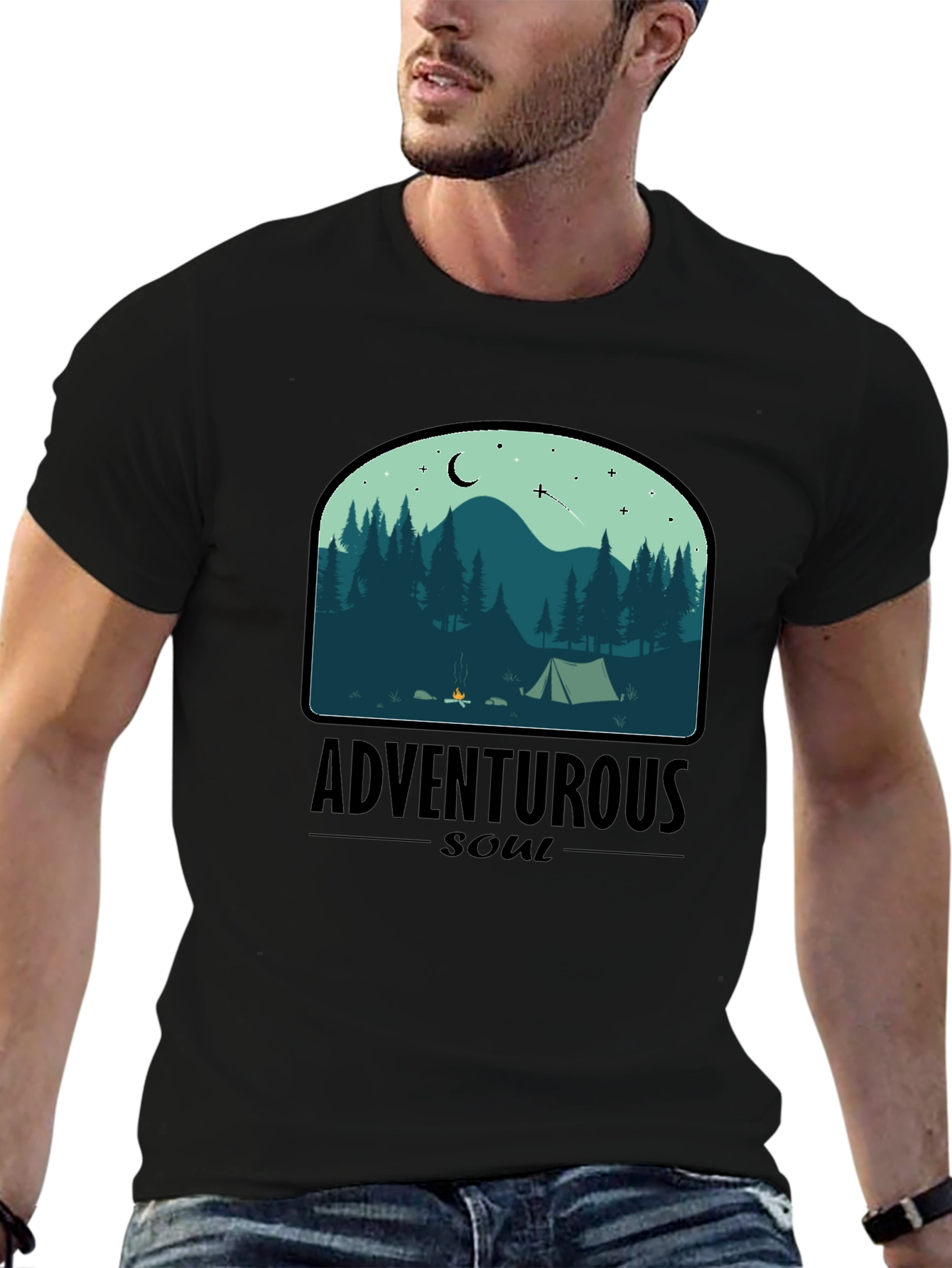 Adventurous Soul Camping Graphic T-Shirt