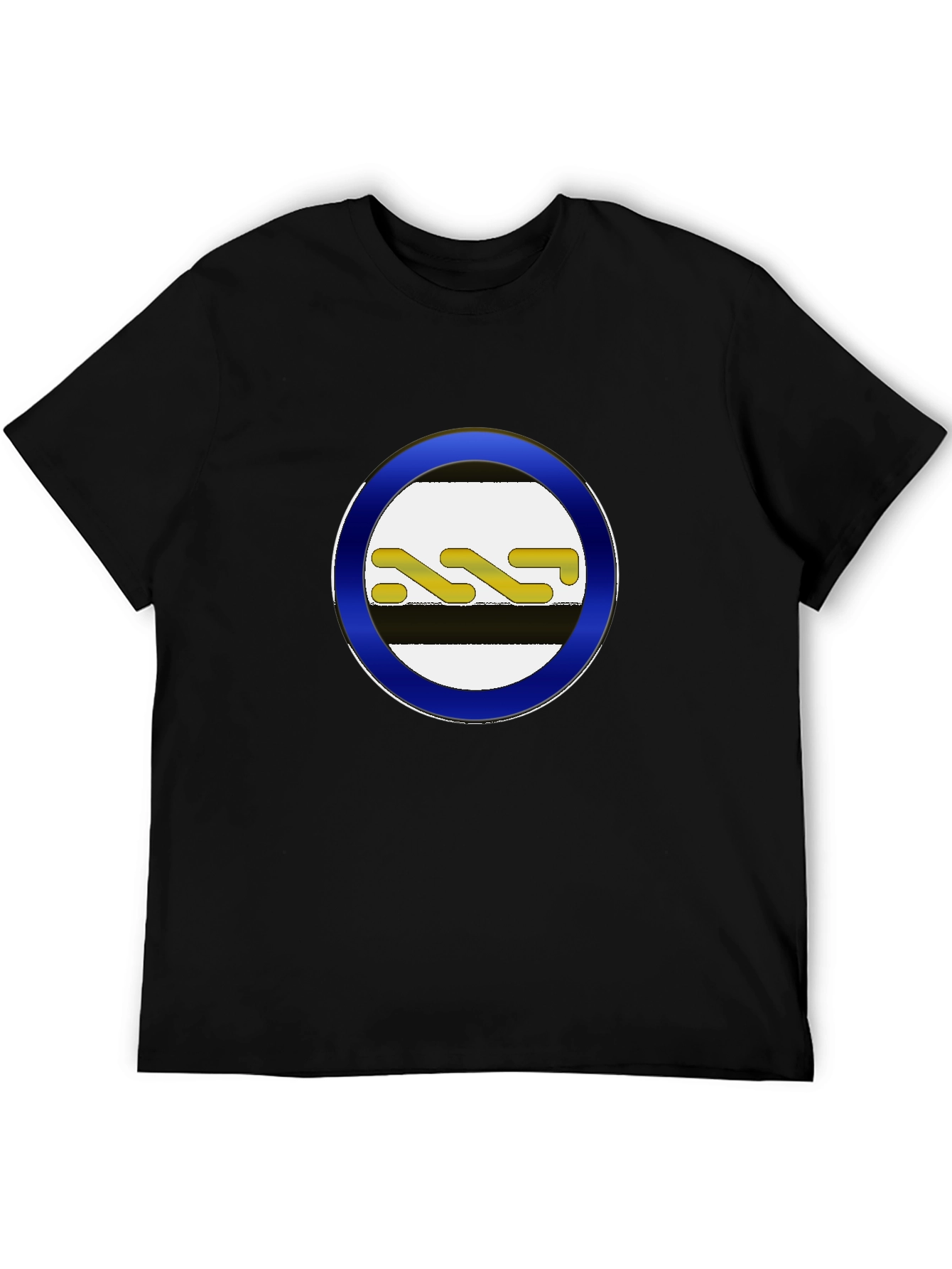 Striped Circle Graphic Black Tee