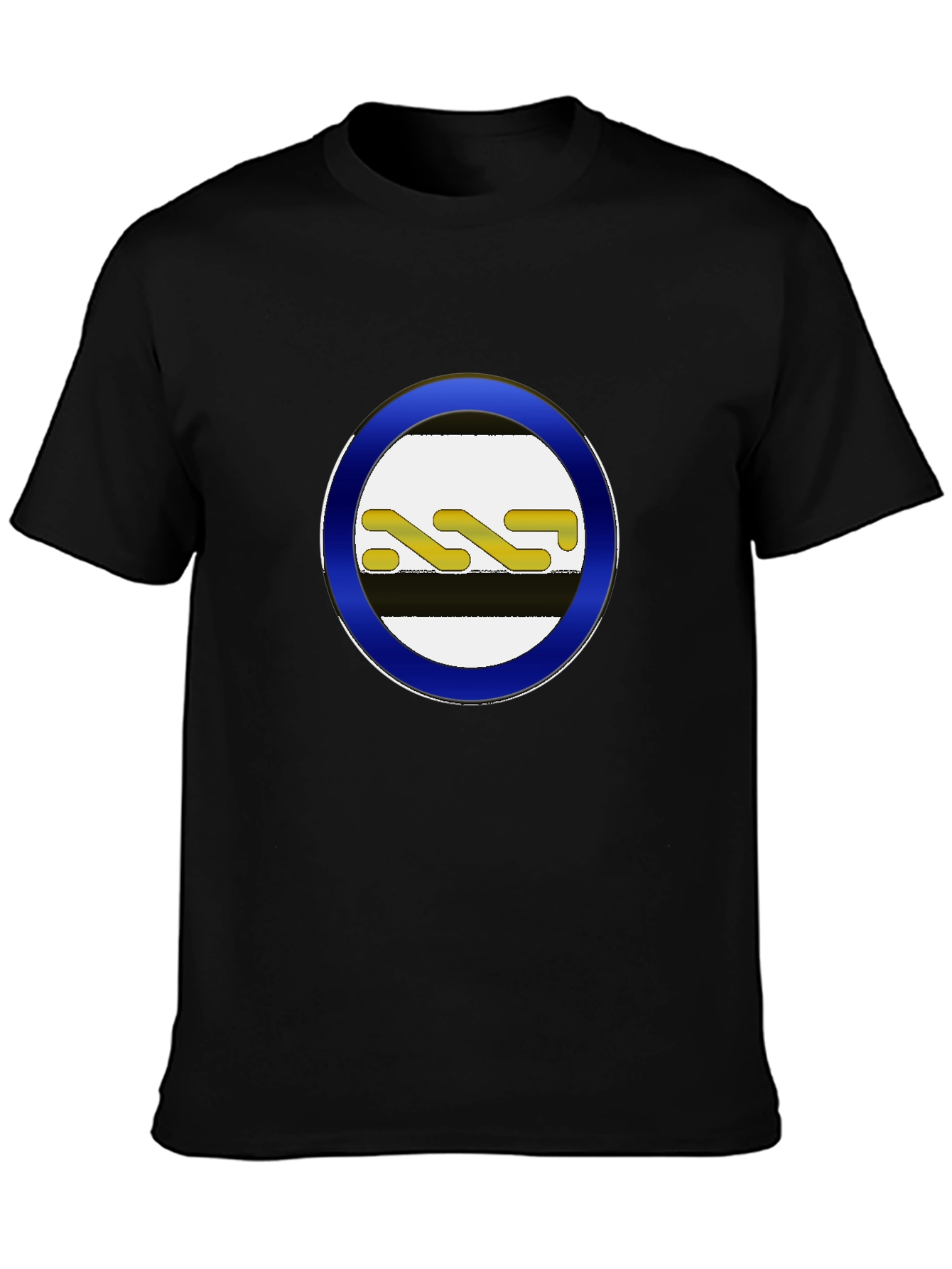 Striped Circle Graphic Black Tee
