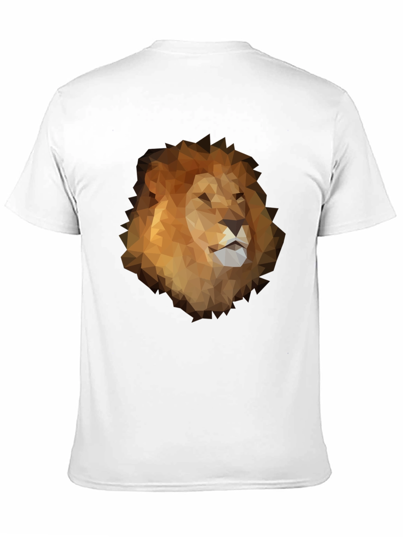 Geometric Lion Graphic Tee - Stylish Mens Black T-Shirt