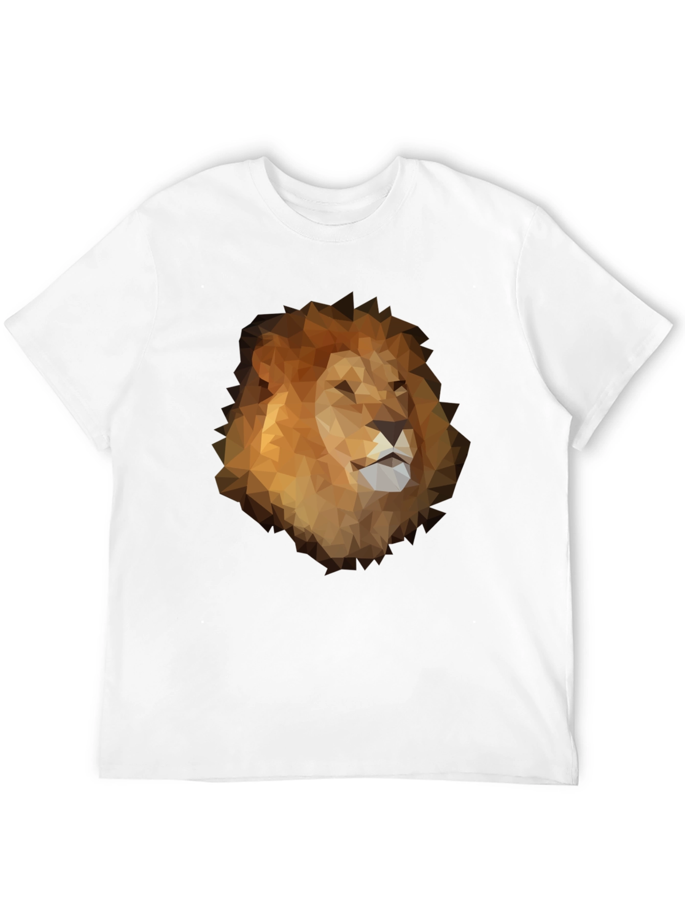 Geometric Lion Graphic Tee - Stylish Mens Black T-Shirt