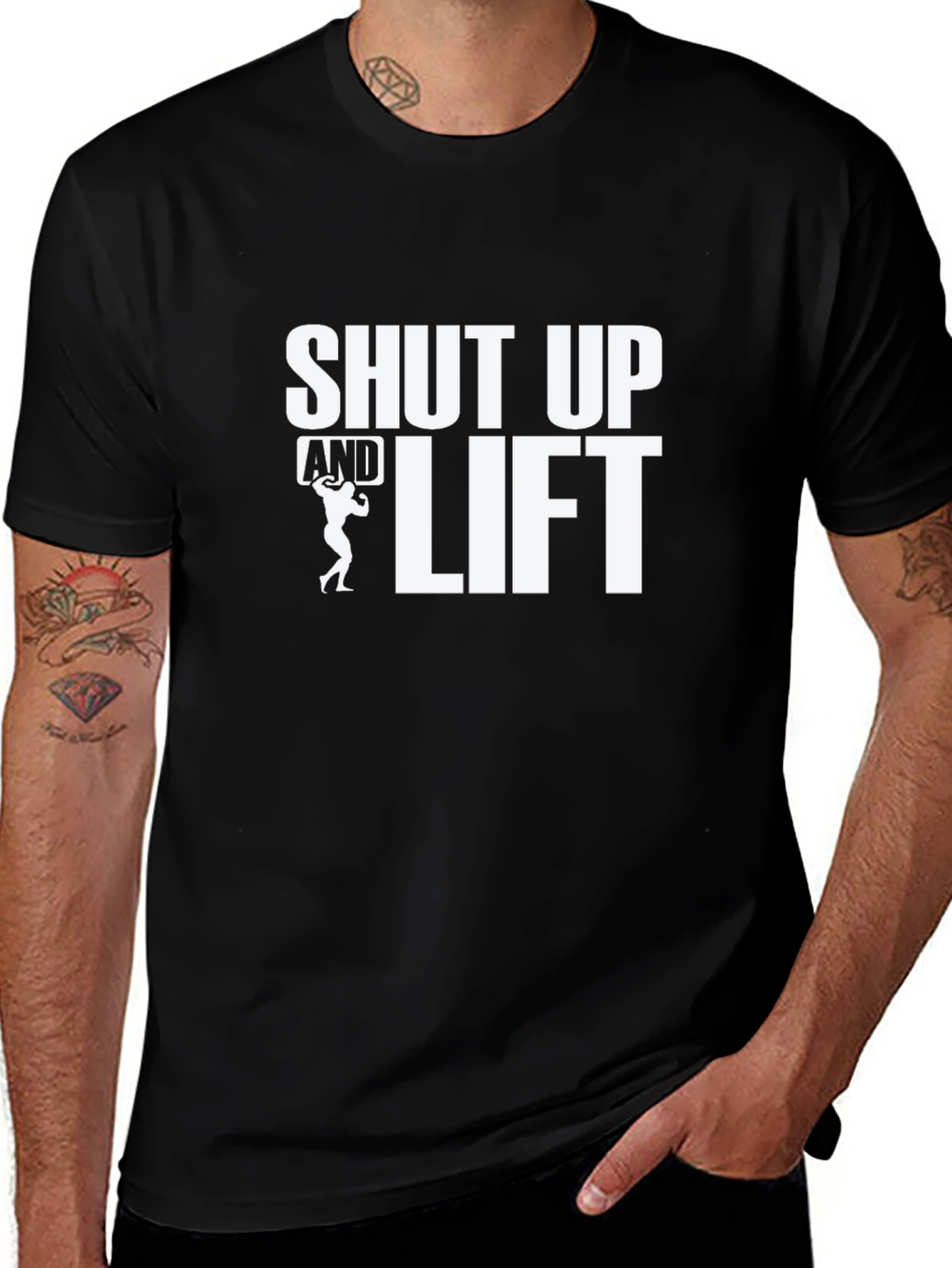 Shut Up and Lift Black Graphic Tee
