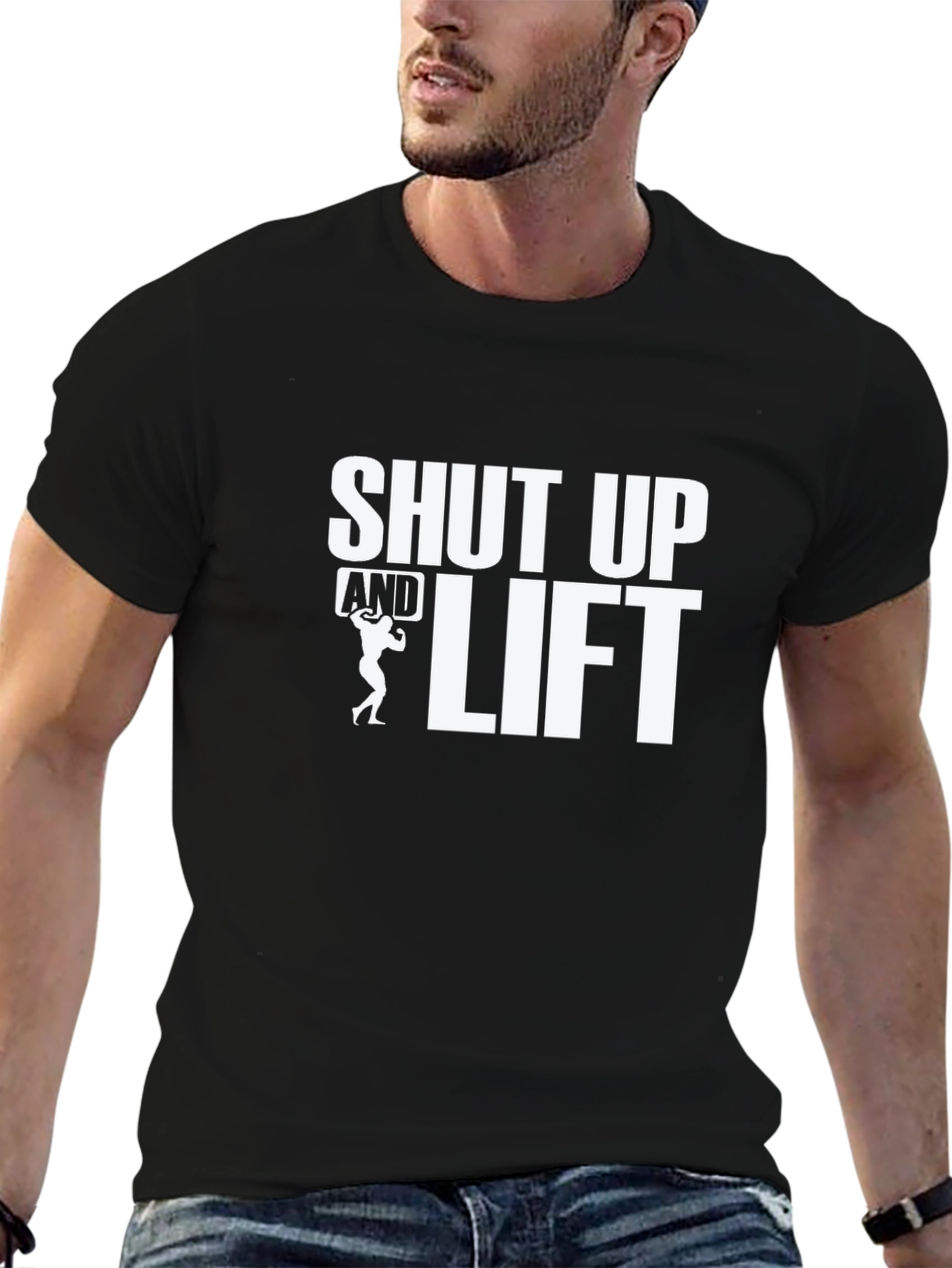 Shut Up and Lift Black Graphic Tee