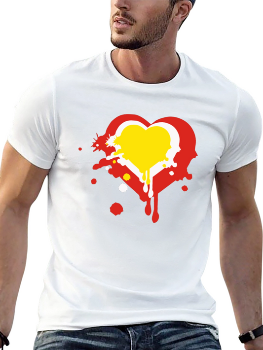 Heart Graphic Print Black T-Shirt