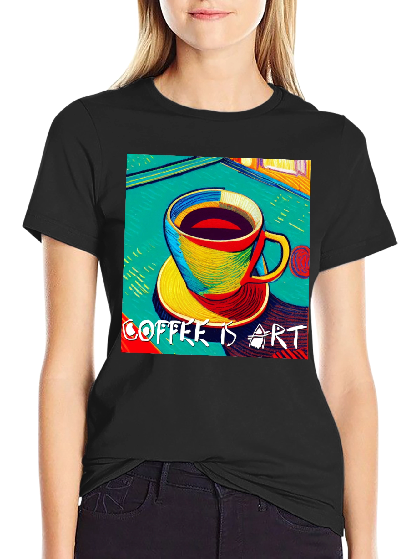 Coffee is Art Graphic Tee - Black