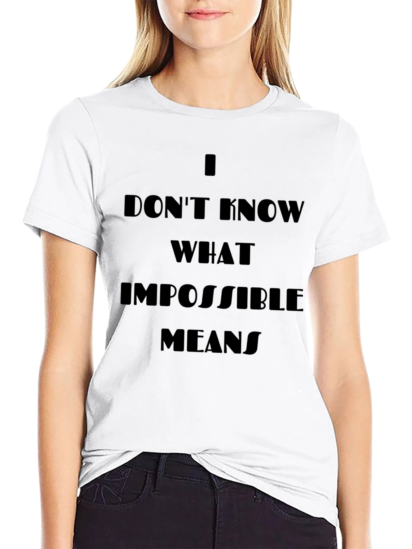 Motivational Black T-Shirt - Impossible Quote