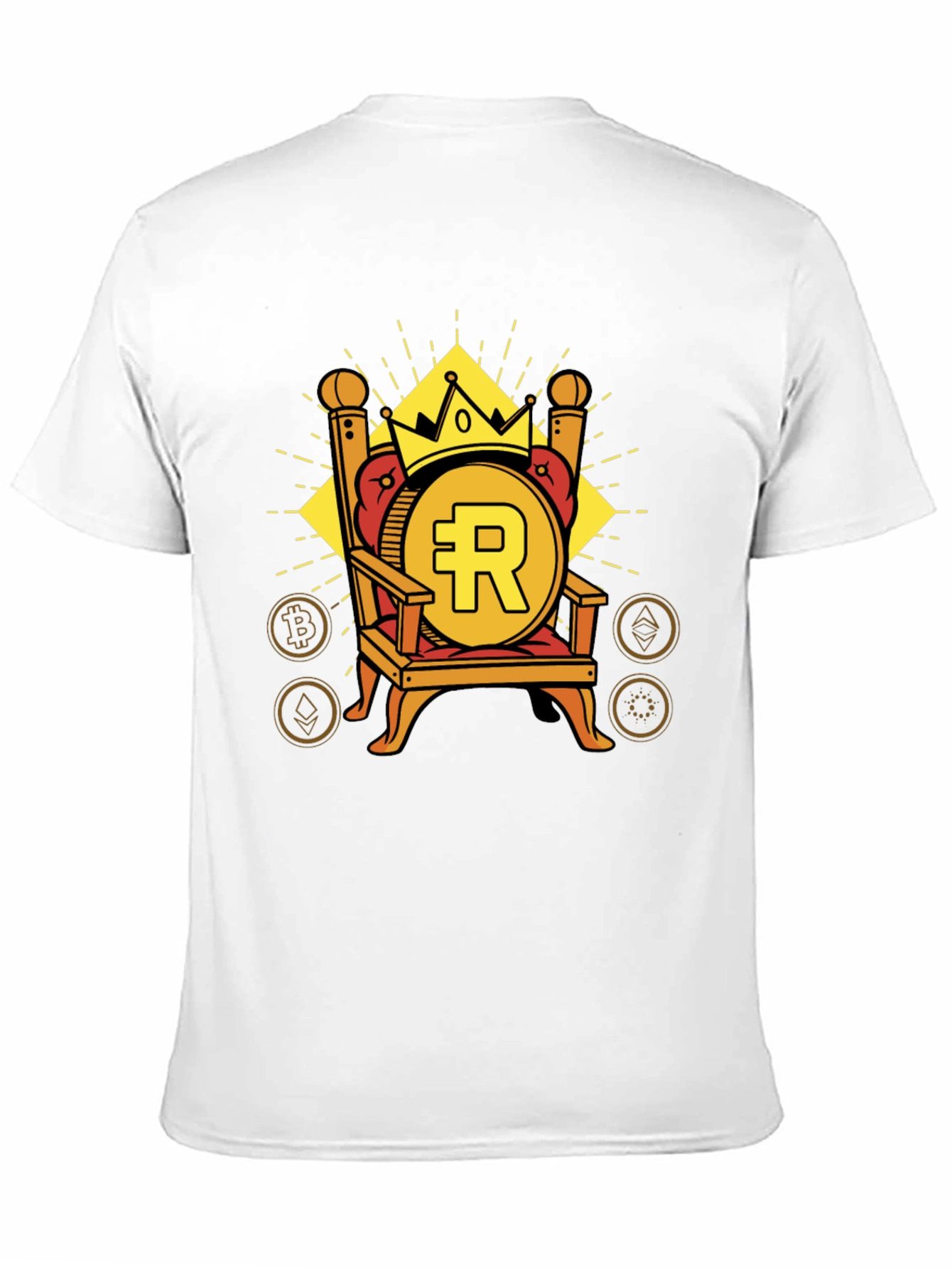 Crypto King Black T-Shirt - Bitcoin Throne Design