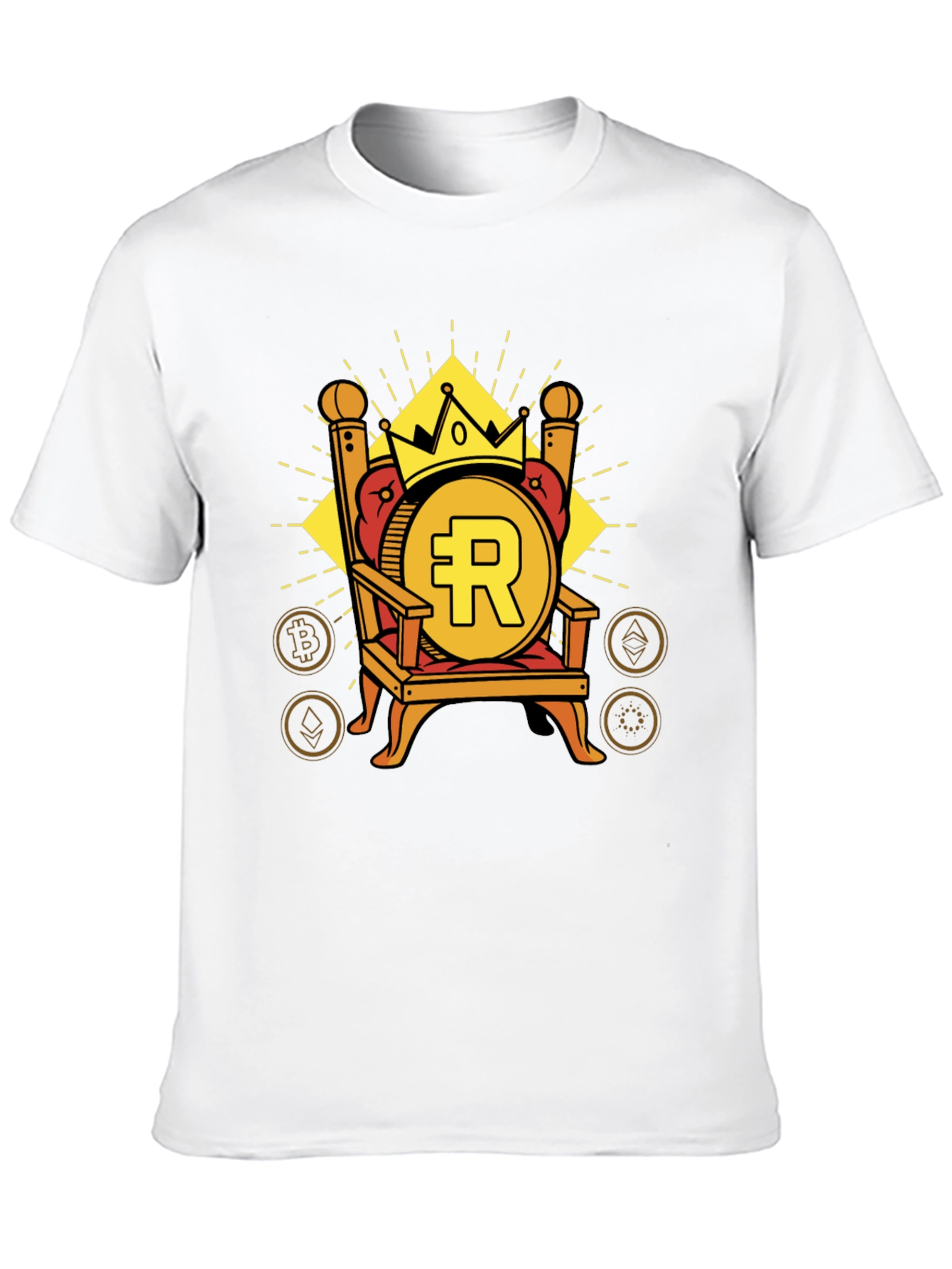 Crypto King Black T-Shirt - Bitcoin Throne Design