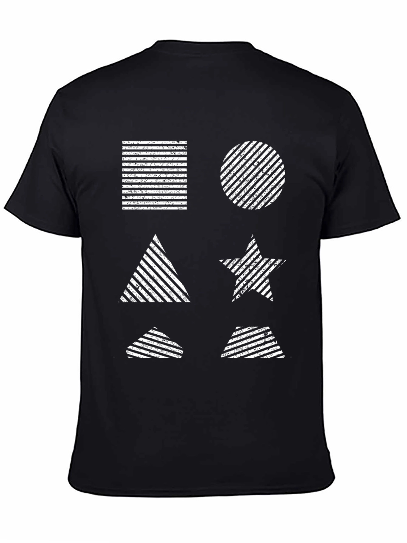 Geometric Patterned Black T-Shirt