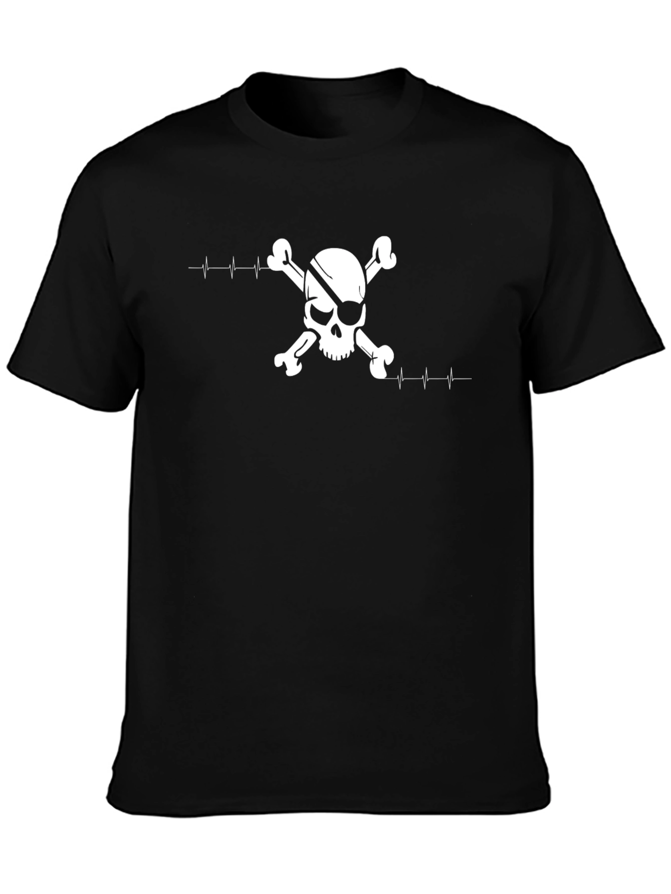 Skull & Crossbones ECG Black T-Shirt