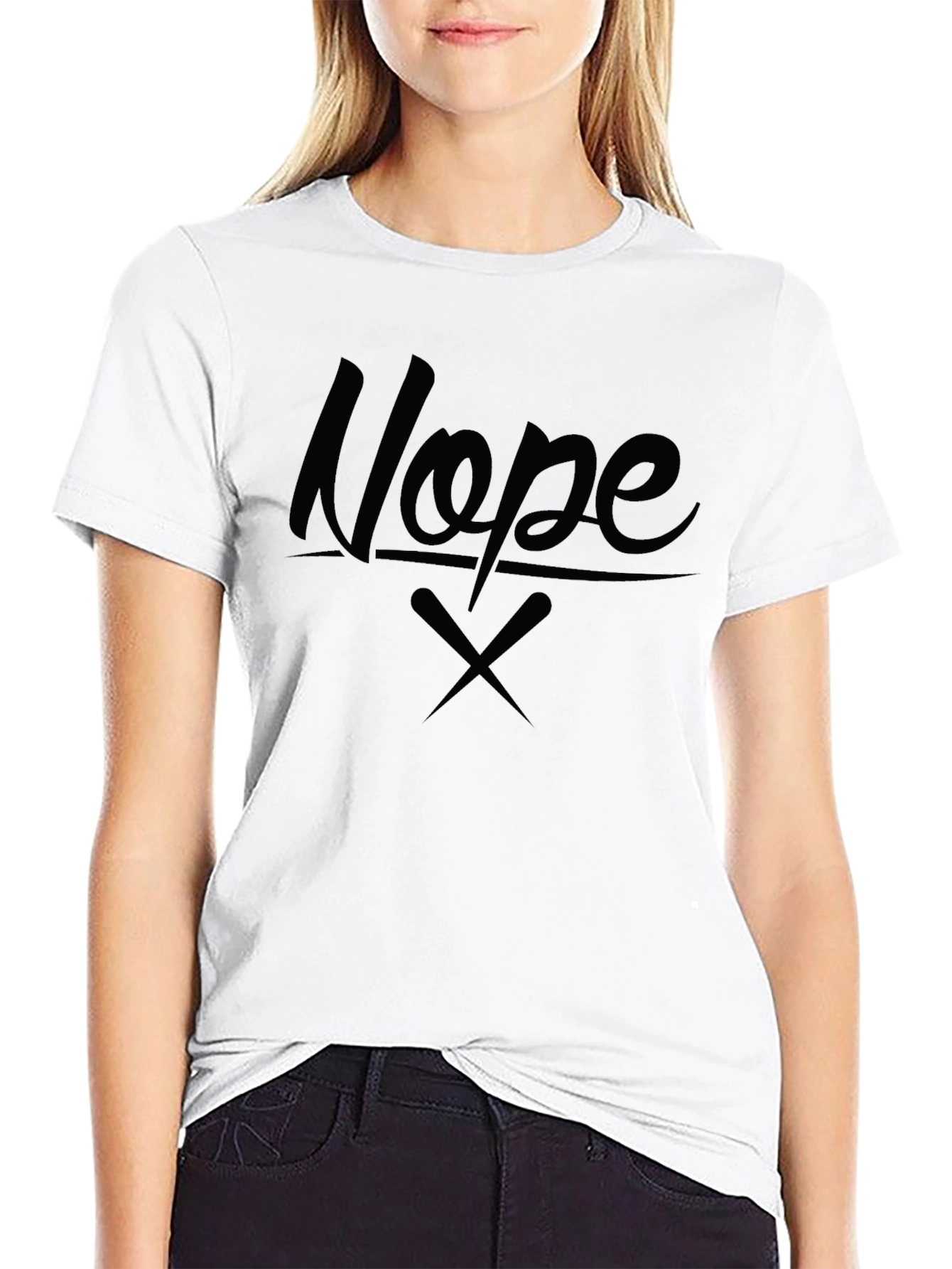 Nope Graphic Tee - Stylish Black Cotton T-Shirt