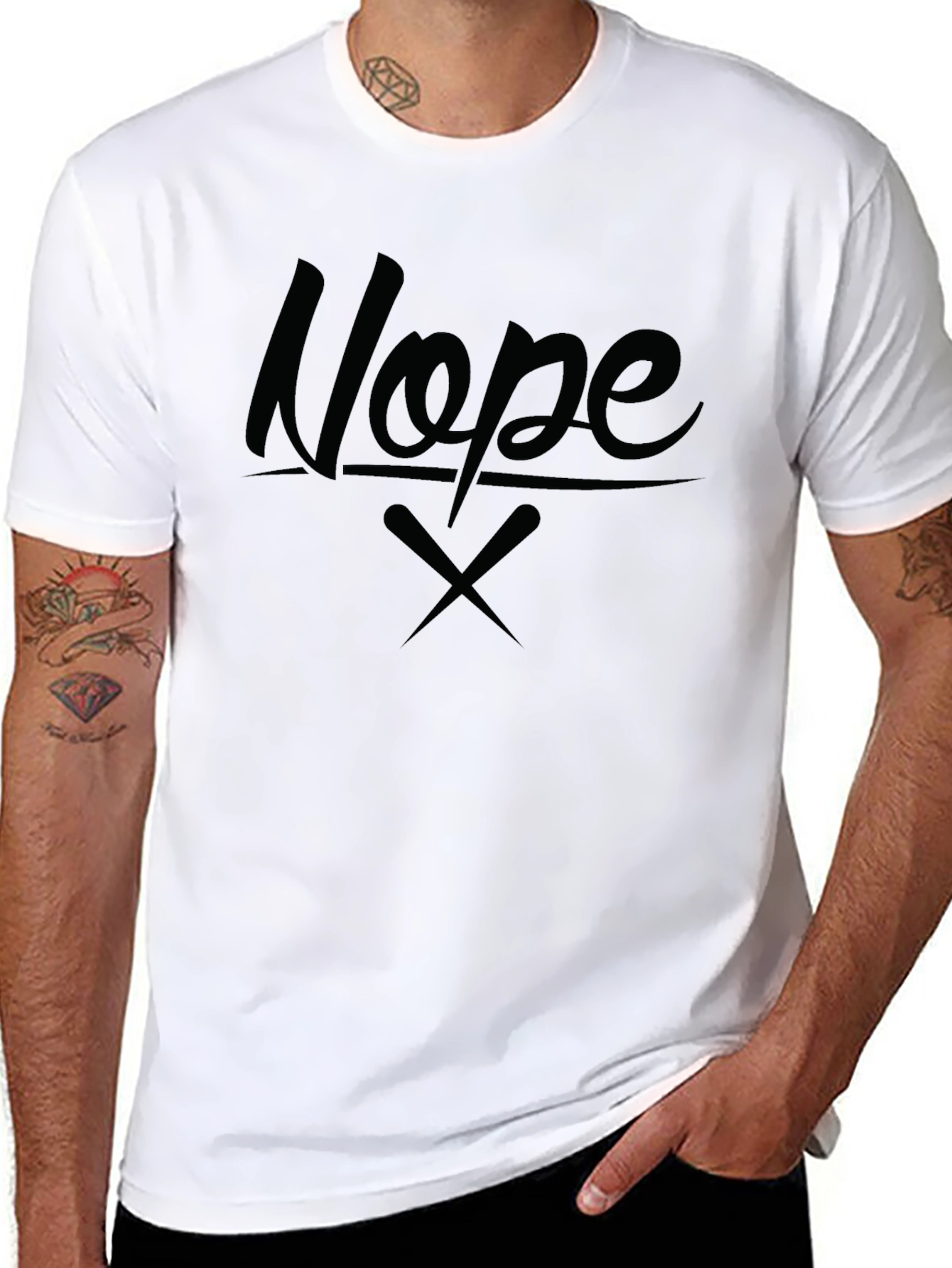 Nope Graphic Tee - Stylish Black Cotton T-Shirt