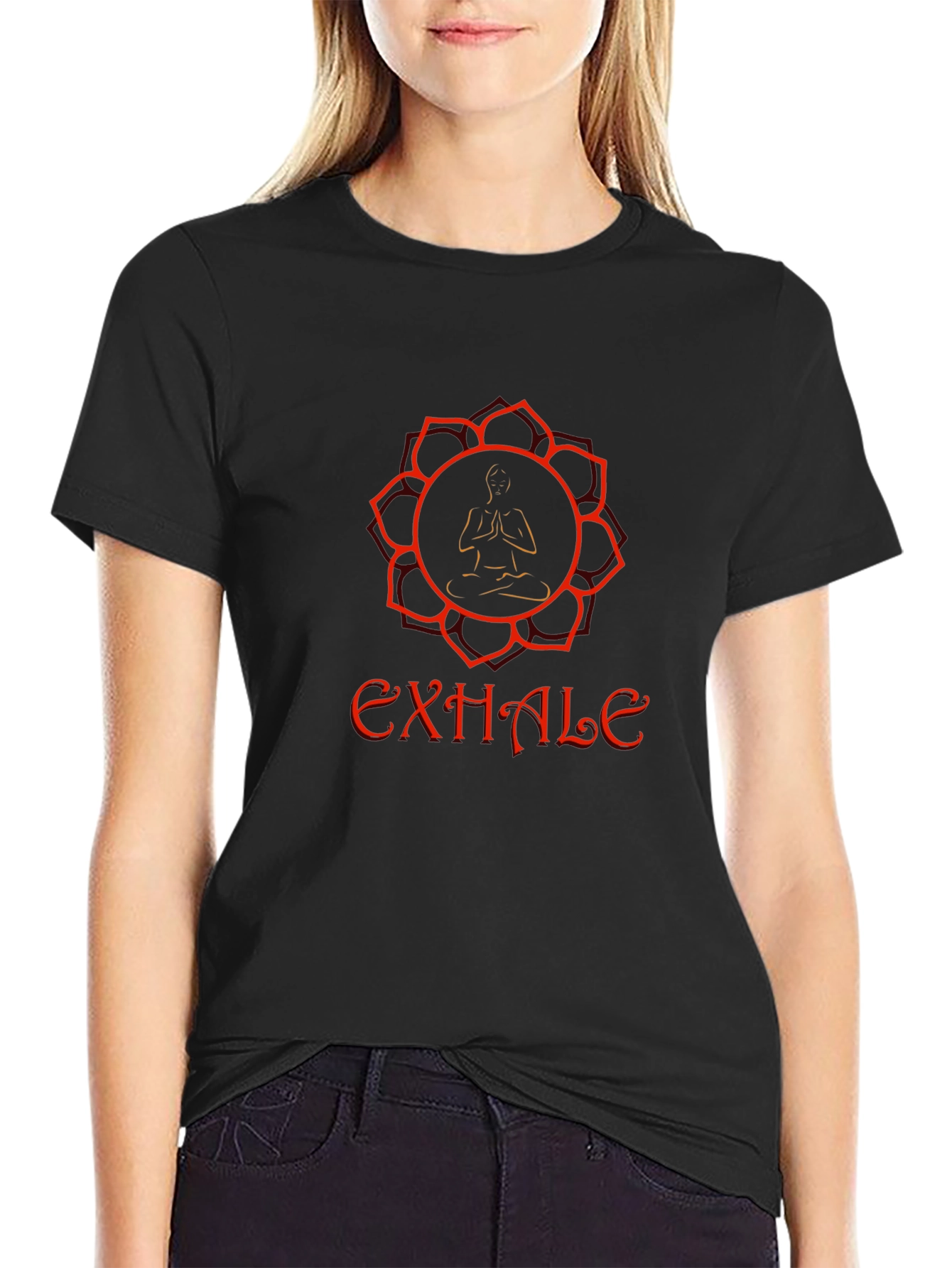 Exhale Yoga Graphic Black T-Shirt