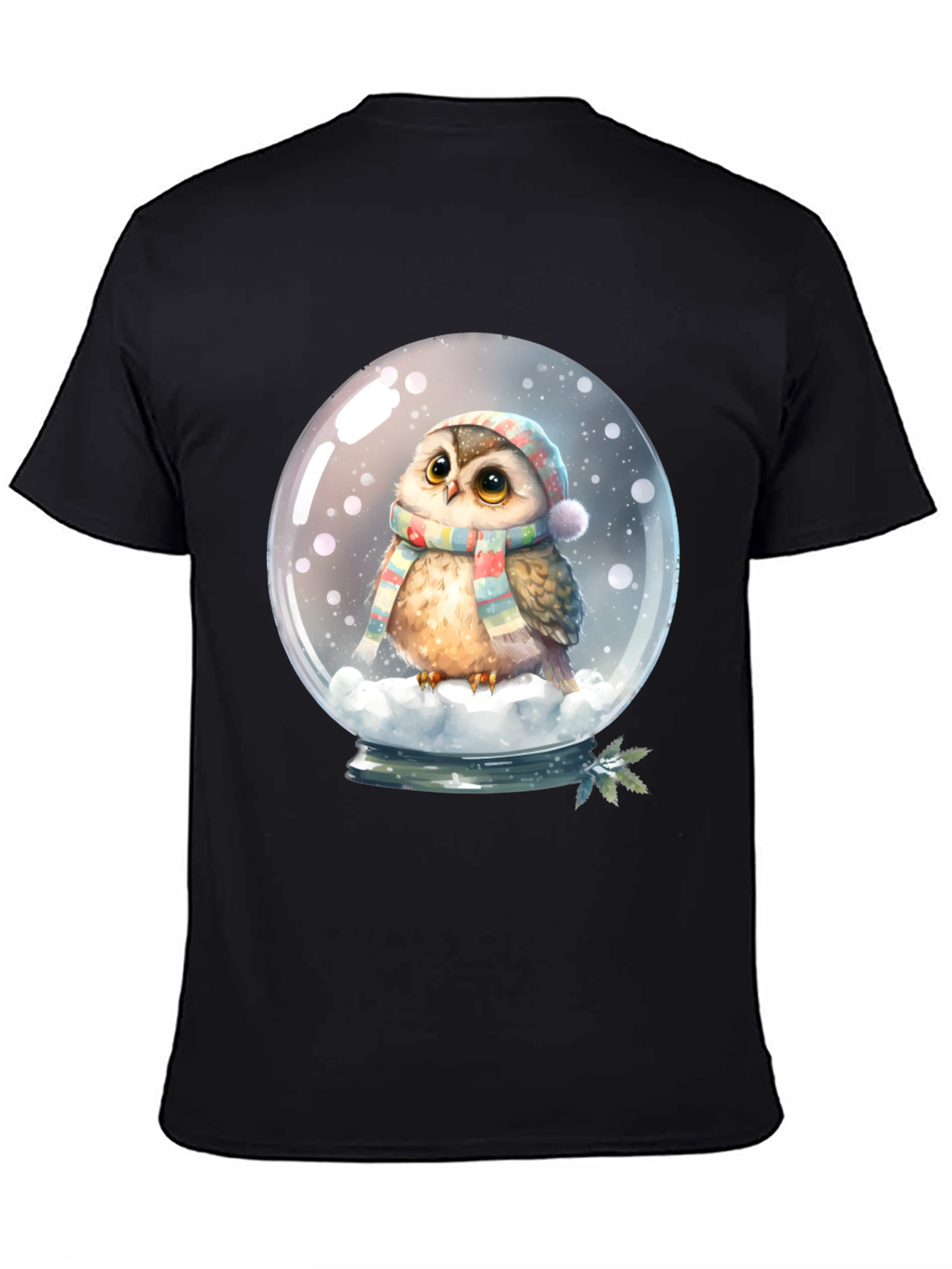 Cute Owl Snow Globe Graphic Tee