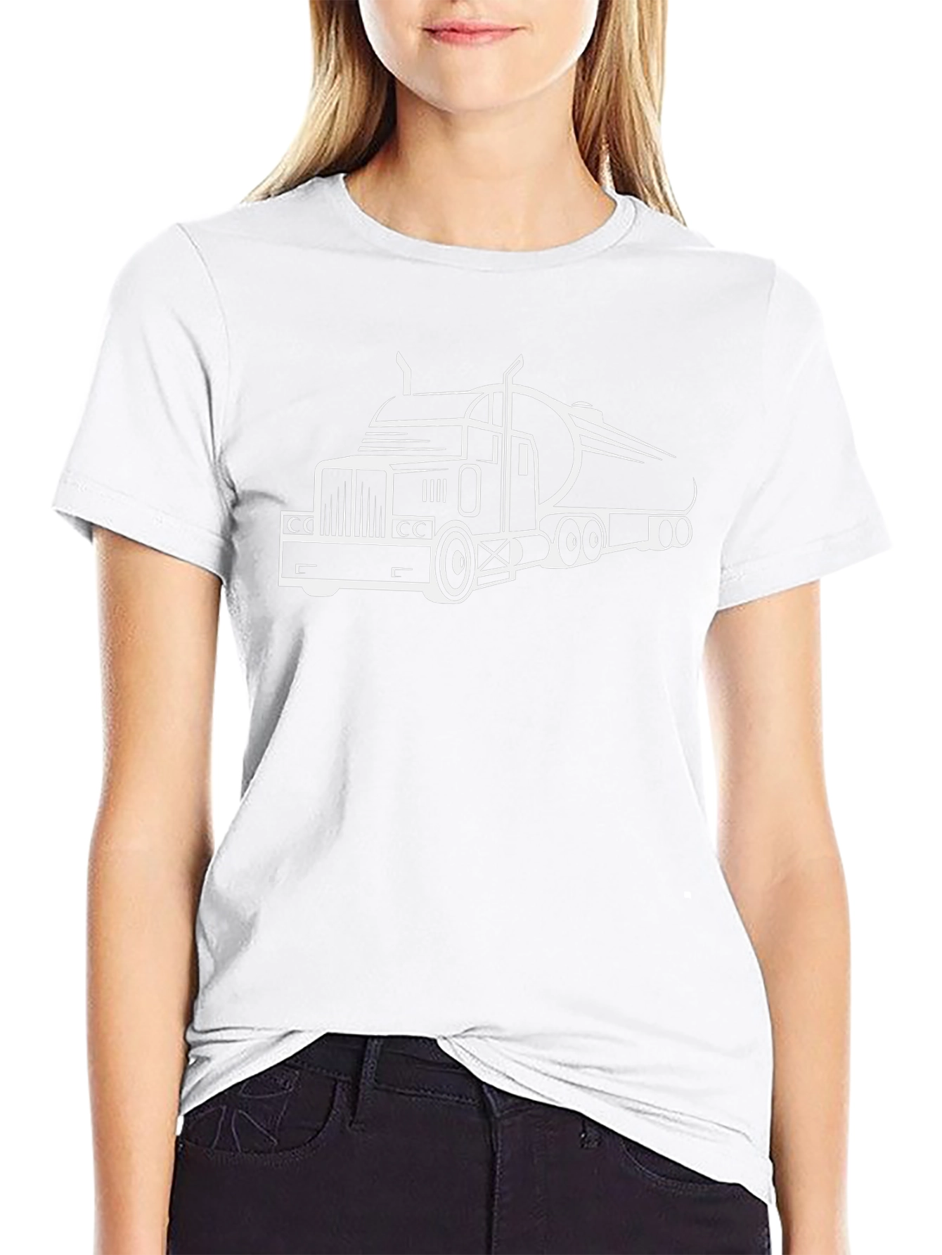 Trucker Tee - Black T-Shirt with Truck Graphic