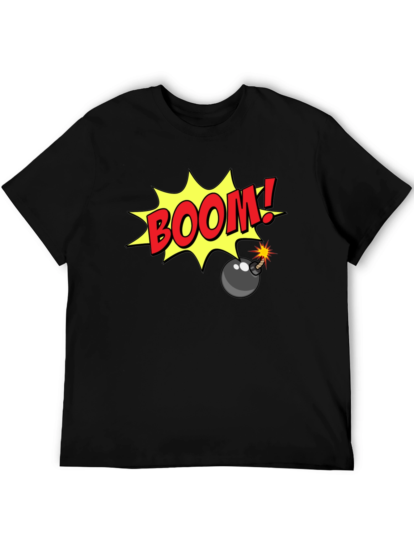 Boom Bomb Graphic Tee - Comic Style Black T-Shirt