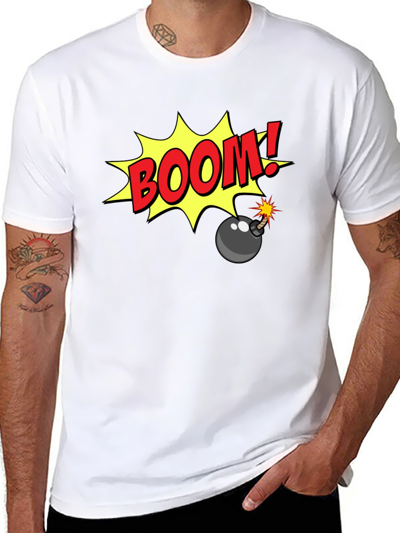 Boom Bomb Graphic Tee - Comic Style Black T-Shirt